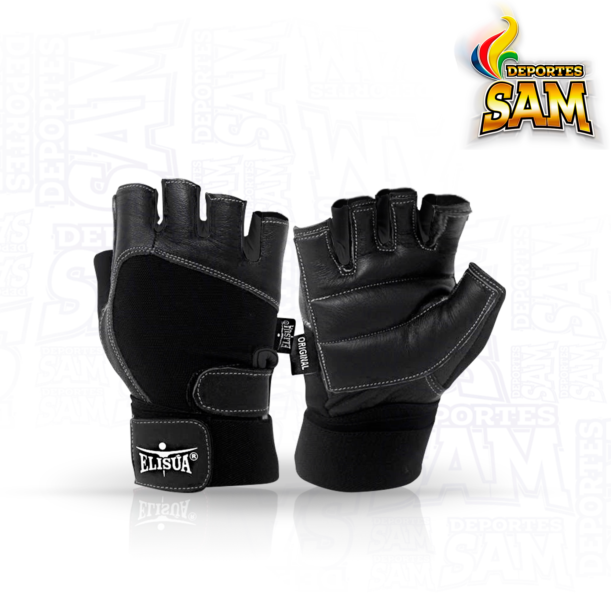 SPANDEX HOMBRE MUÑEQUERA NEGRO GUANTE ELISUA