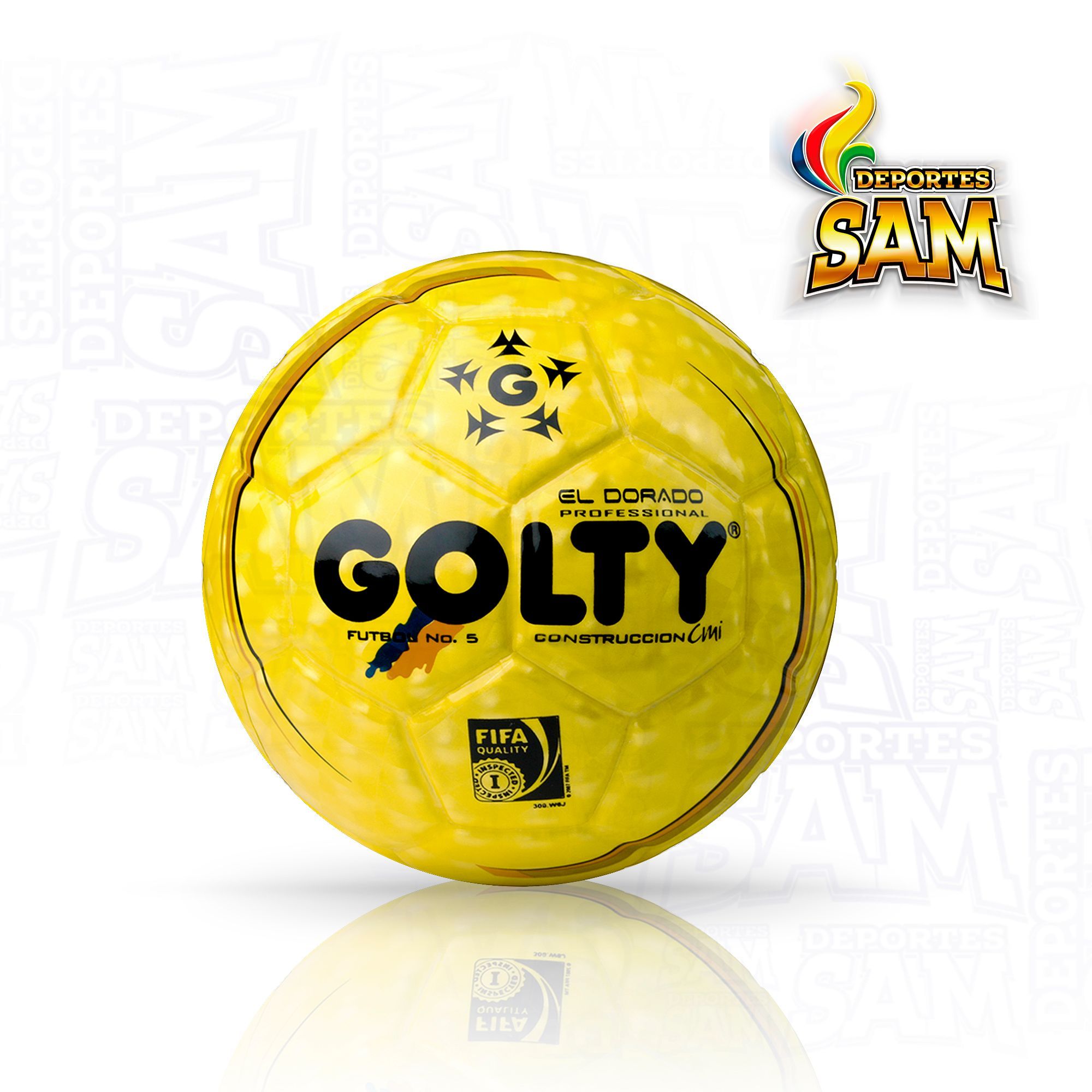 BALÓN FÚTBOL 5 DORADO PROFESIONAL GOLTY