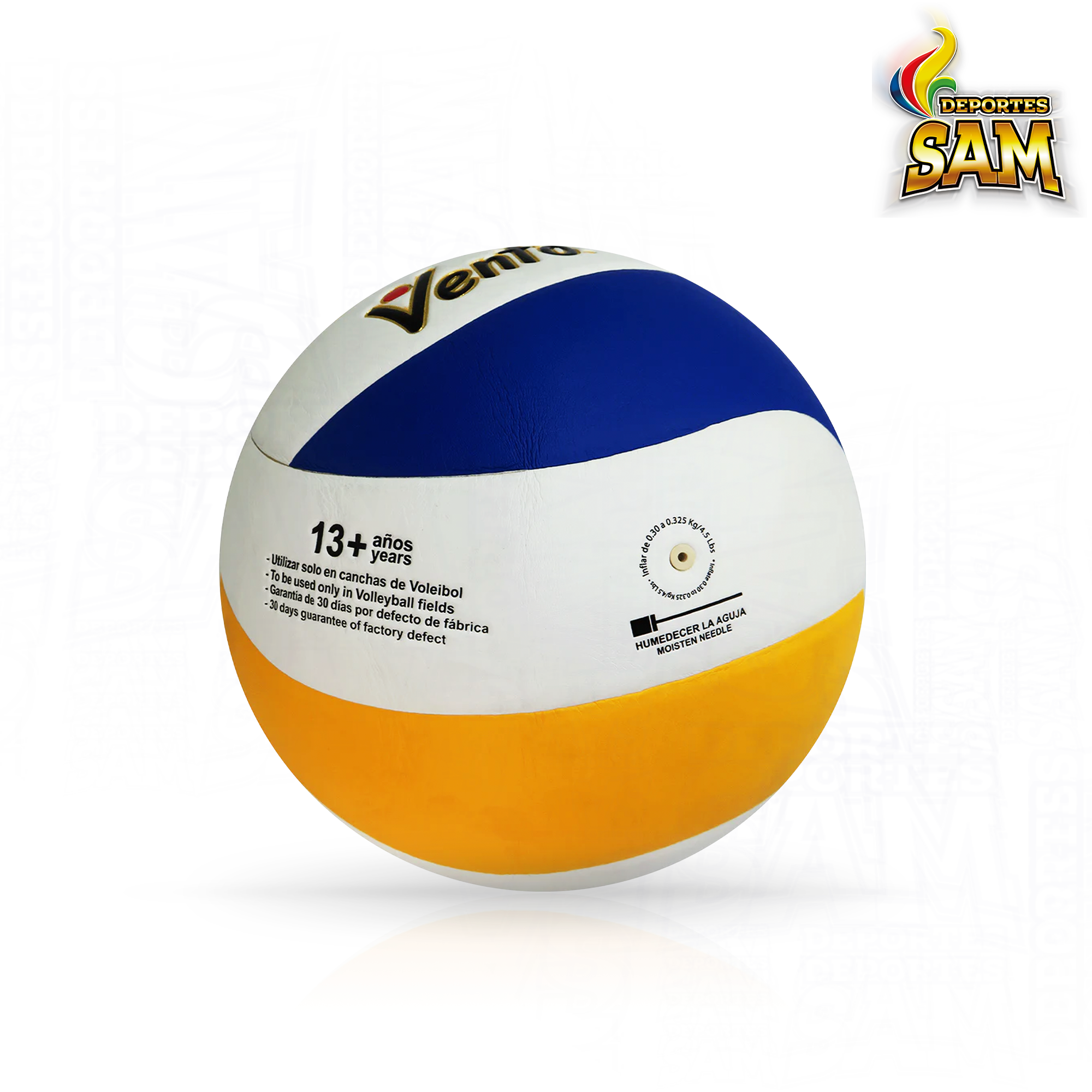 BALON VOLEIBOL VENTO PU WHITE BLUE YELLOW 5