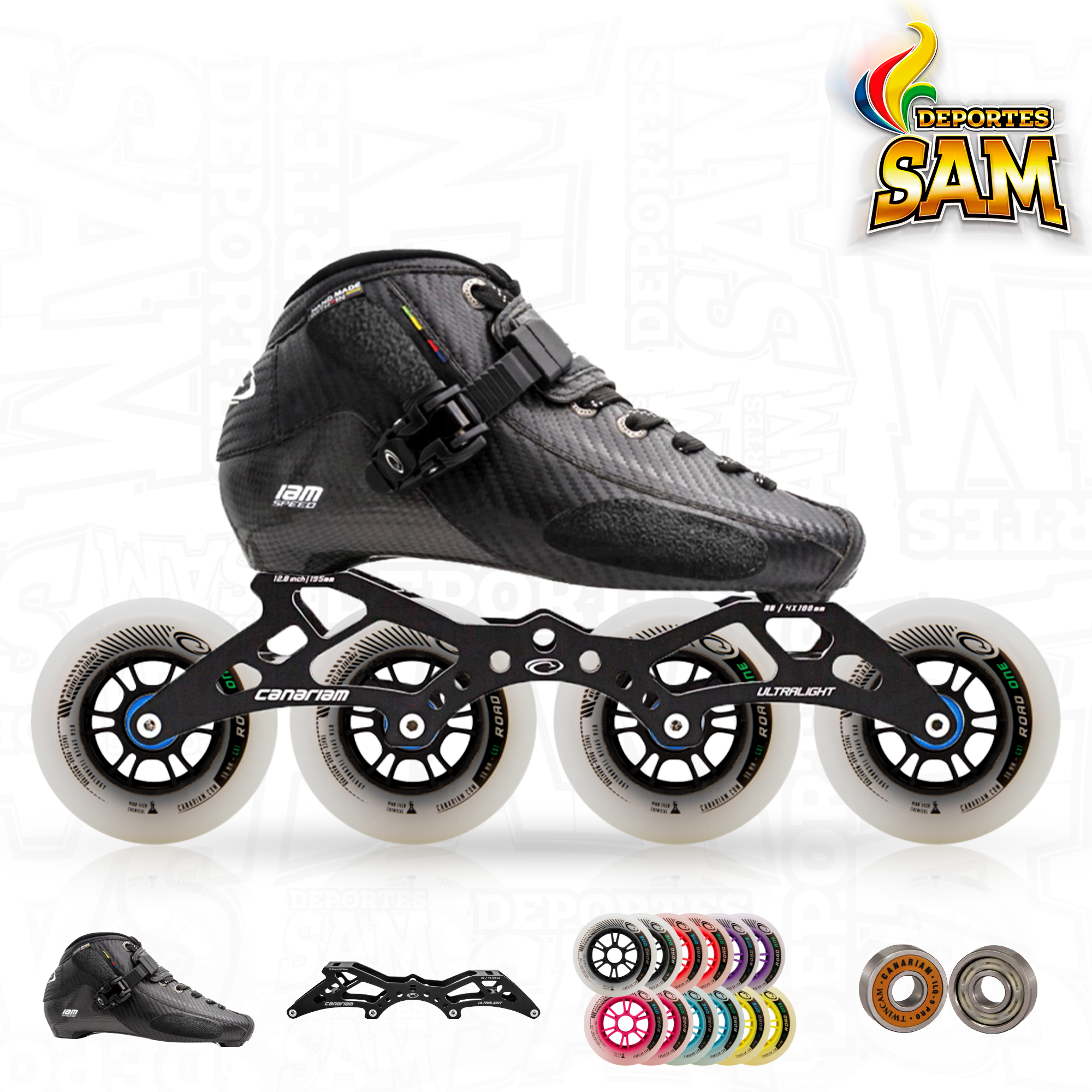 PATIN PROFESIONAL BOTA ONIX CHASIS ULTRA LIGHT 12.0 RUEDA ROAD ONE 90-100MM BALINERA TWINCAM ILQ-9PRO