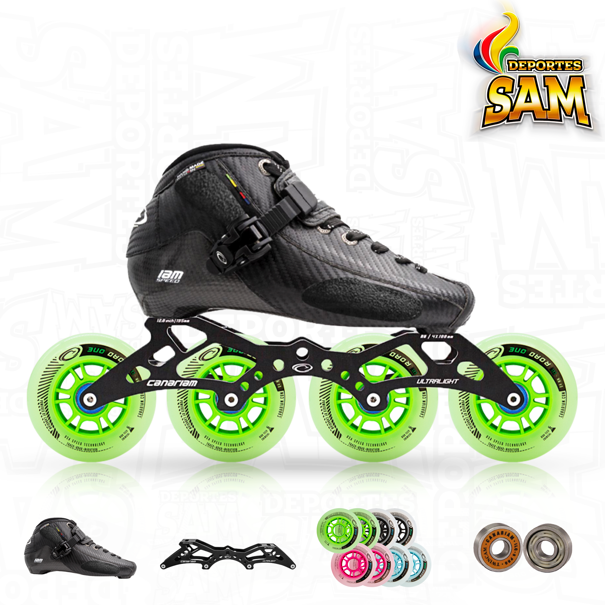 PATIN PROFESIONAL BOTA ONIX CHASIS ULTRA LIGHT RUEDA ROAD ONE 80-84MM BALINERA TWINCAM ILQ-9PRO