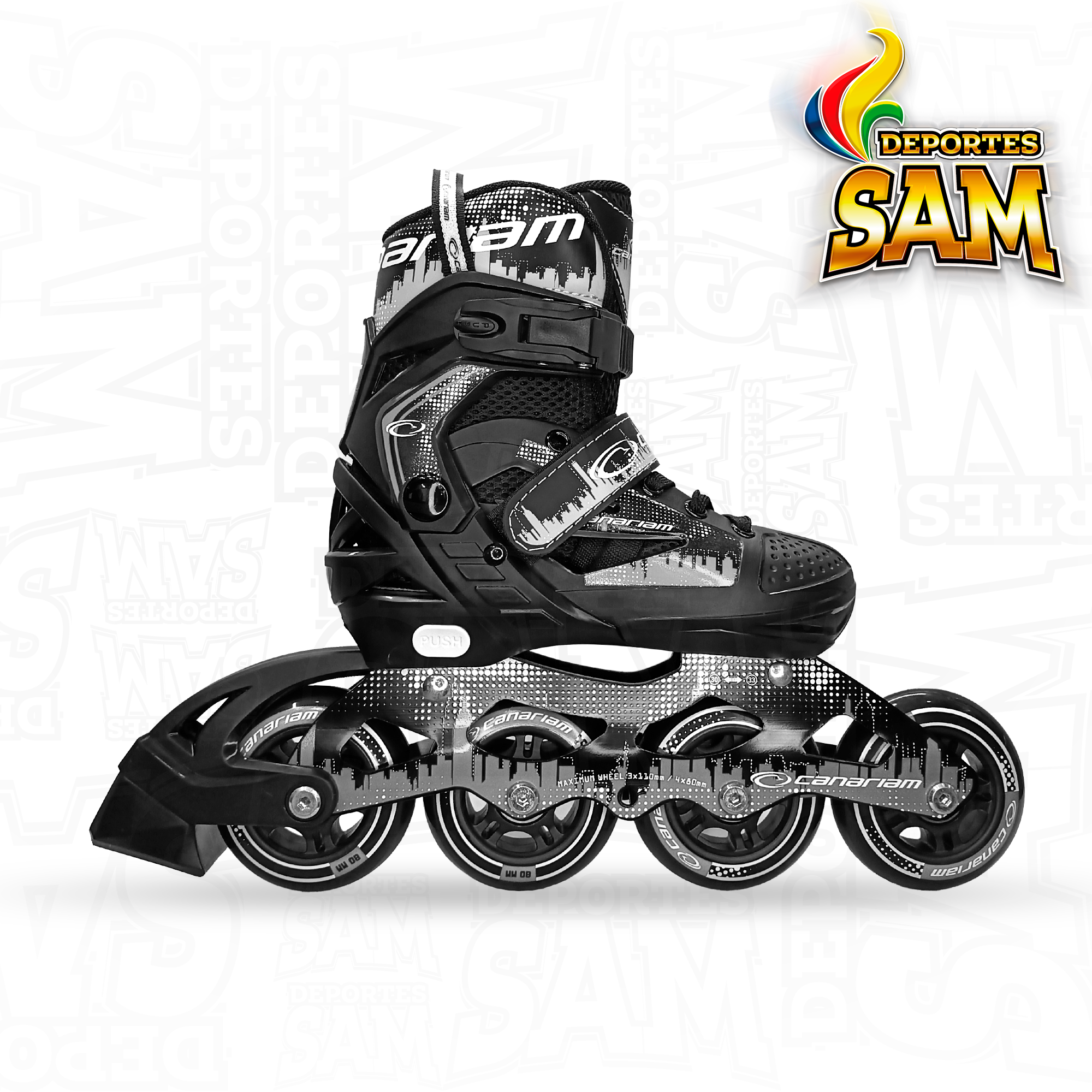 PATINES ROLLER TEAM CANARIAM GRIS NEGRO