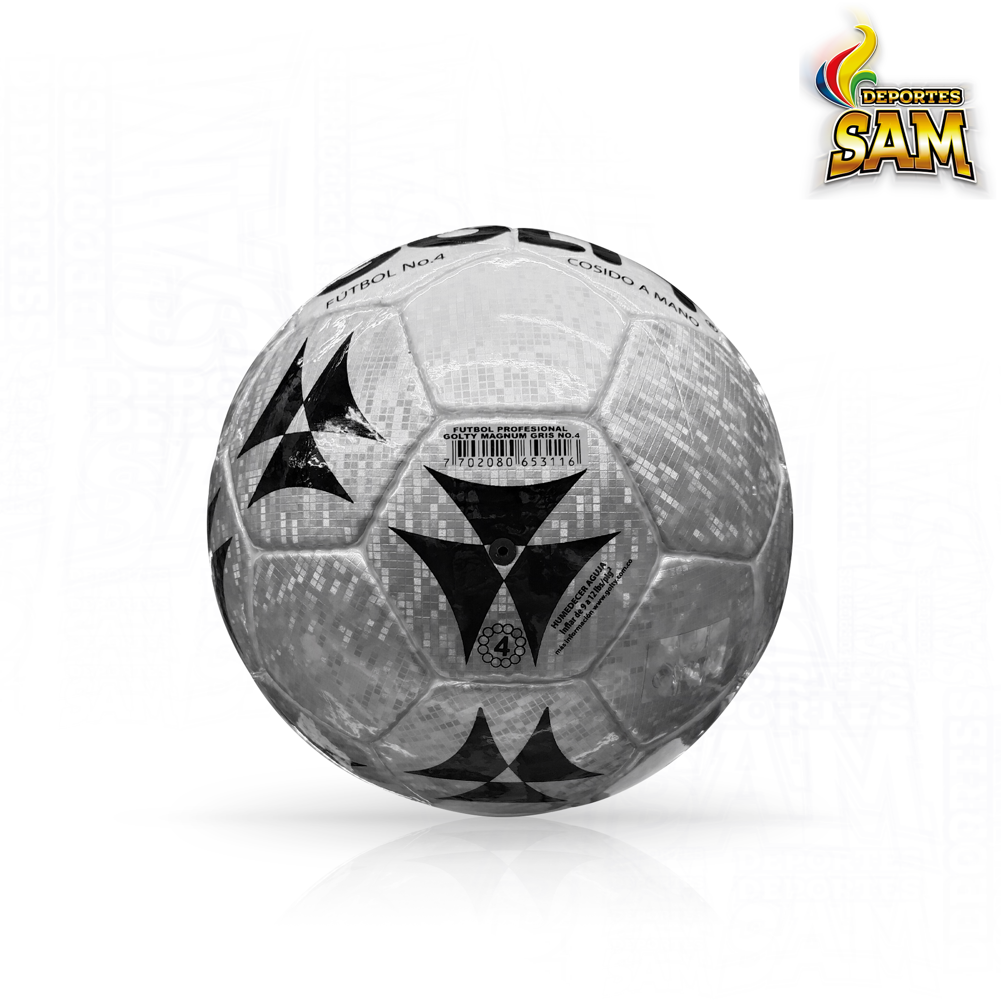 BALÓN FÚTBOL 4 MAGNUM GRIS PROFESIONAL GOLTY