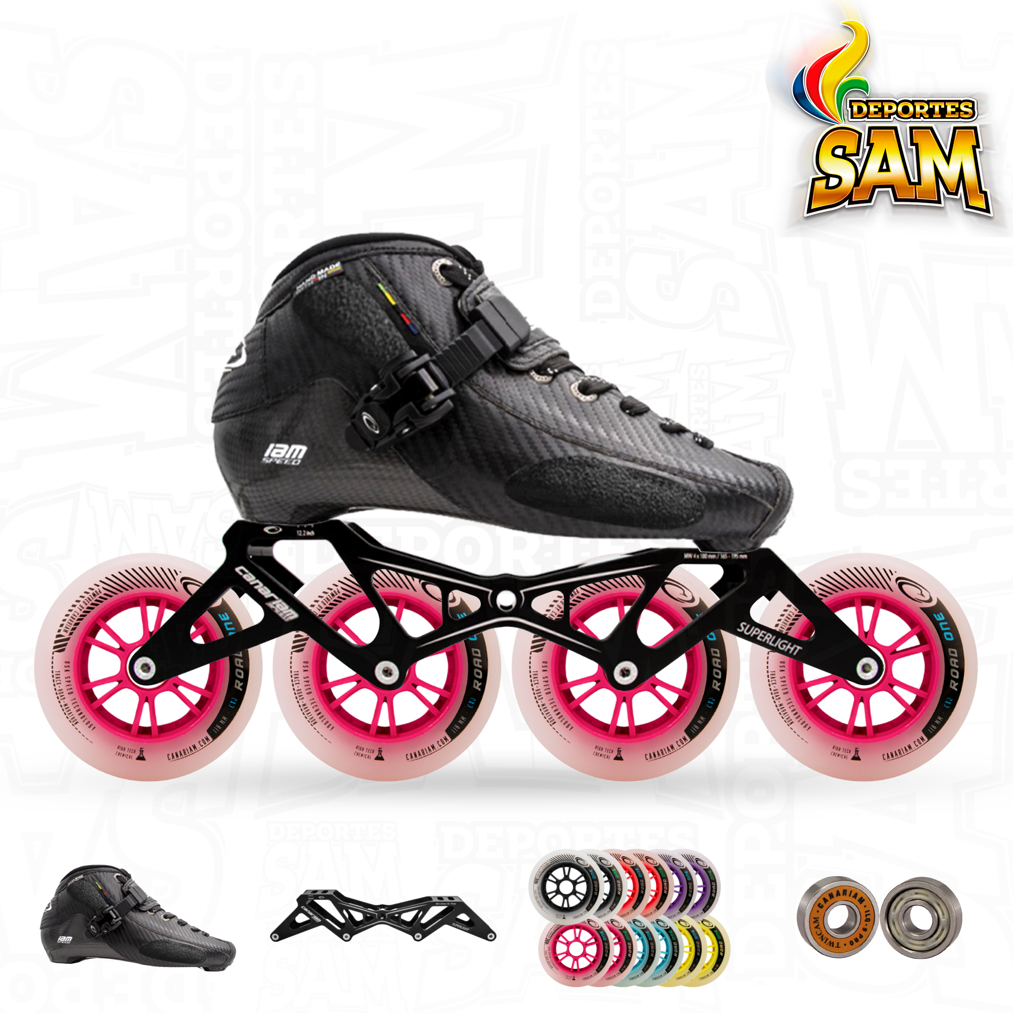 PATIN PROFESIONAL BOTA ONIX CHASIS SUPERLIGHT 12.2, 12.4 RUEDA ROAD ONE 100MM BALINERA TWINCAM ILQ-9PRO