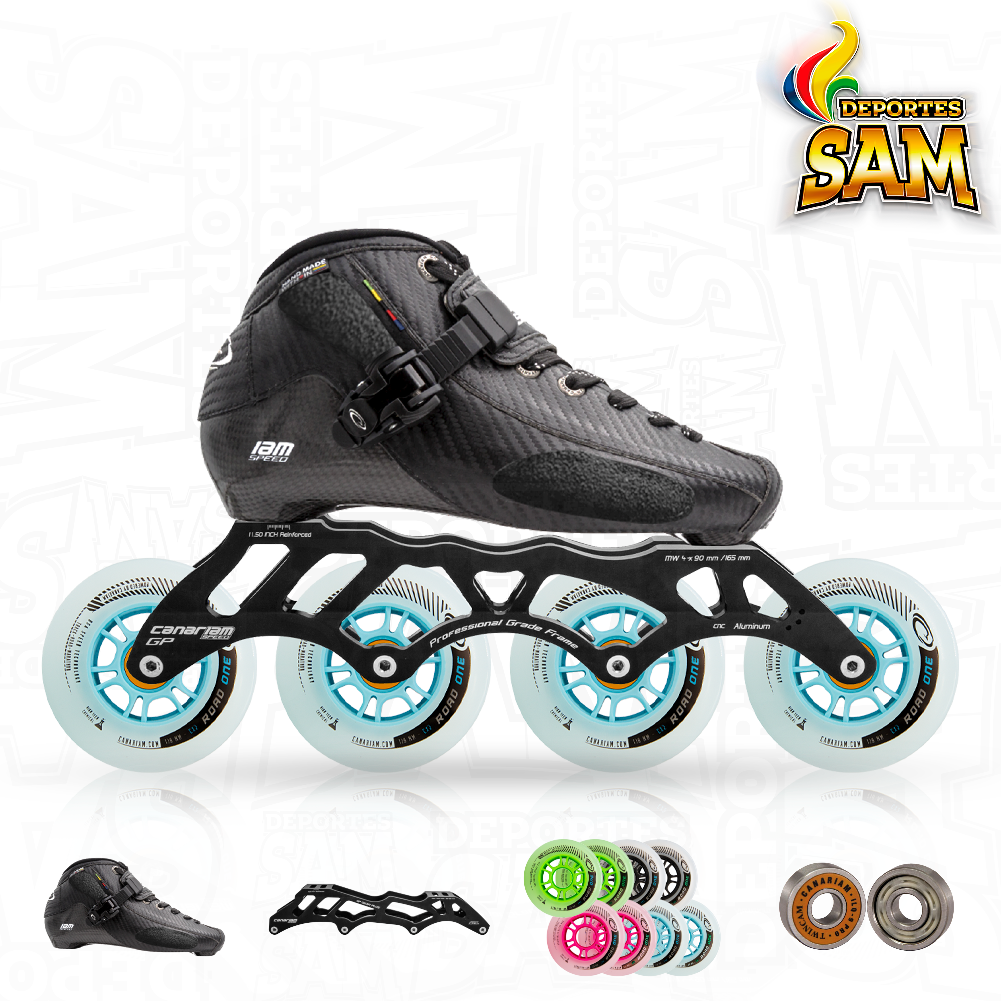 PATIN PROFESIONAL BOTA ONIX CHASIS GP GIANT 10.25 RUEDA ROAD ONE 80-84MM BALINERA ABEC-11 PRO