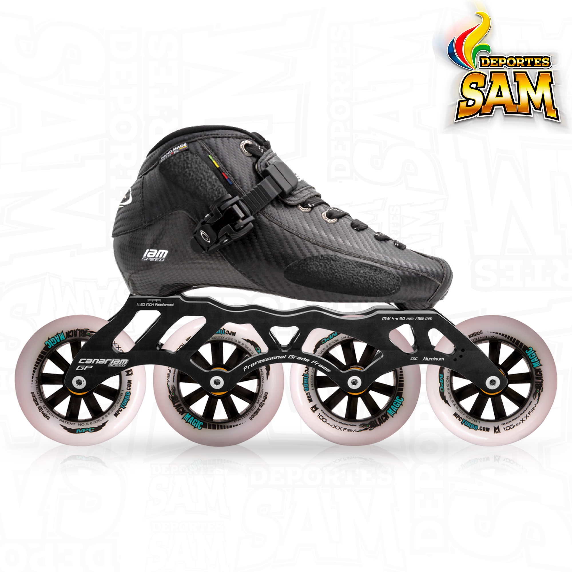 PATIN PROFESIONAL BOTA ONIX CHASIS GP GIANT 12,0 RUEDA MPC BLACK MAGIC 100MM BALINERA TWINCAM ILQ-9PRO