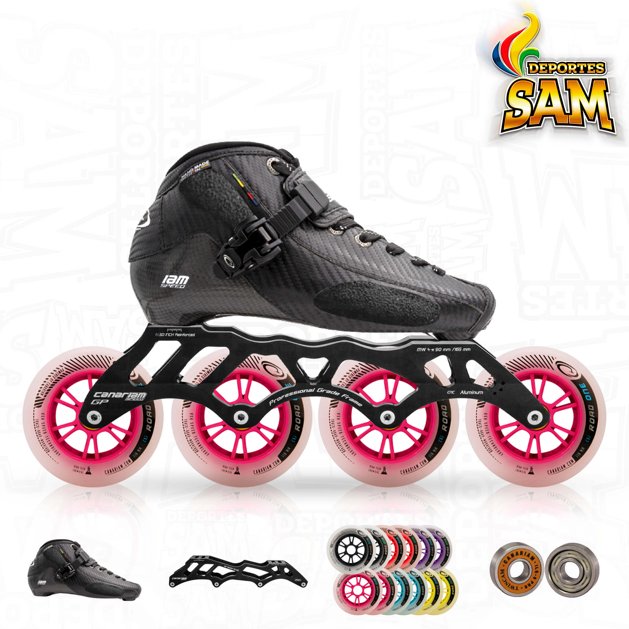 PATIN PROFESIONAL BOTA ONIX CHASIS GP GIANT 12,0 RUEDA ROAD ONE 100MM BALINERA TWINCAM ILQ-9PRO