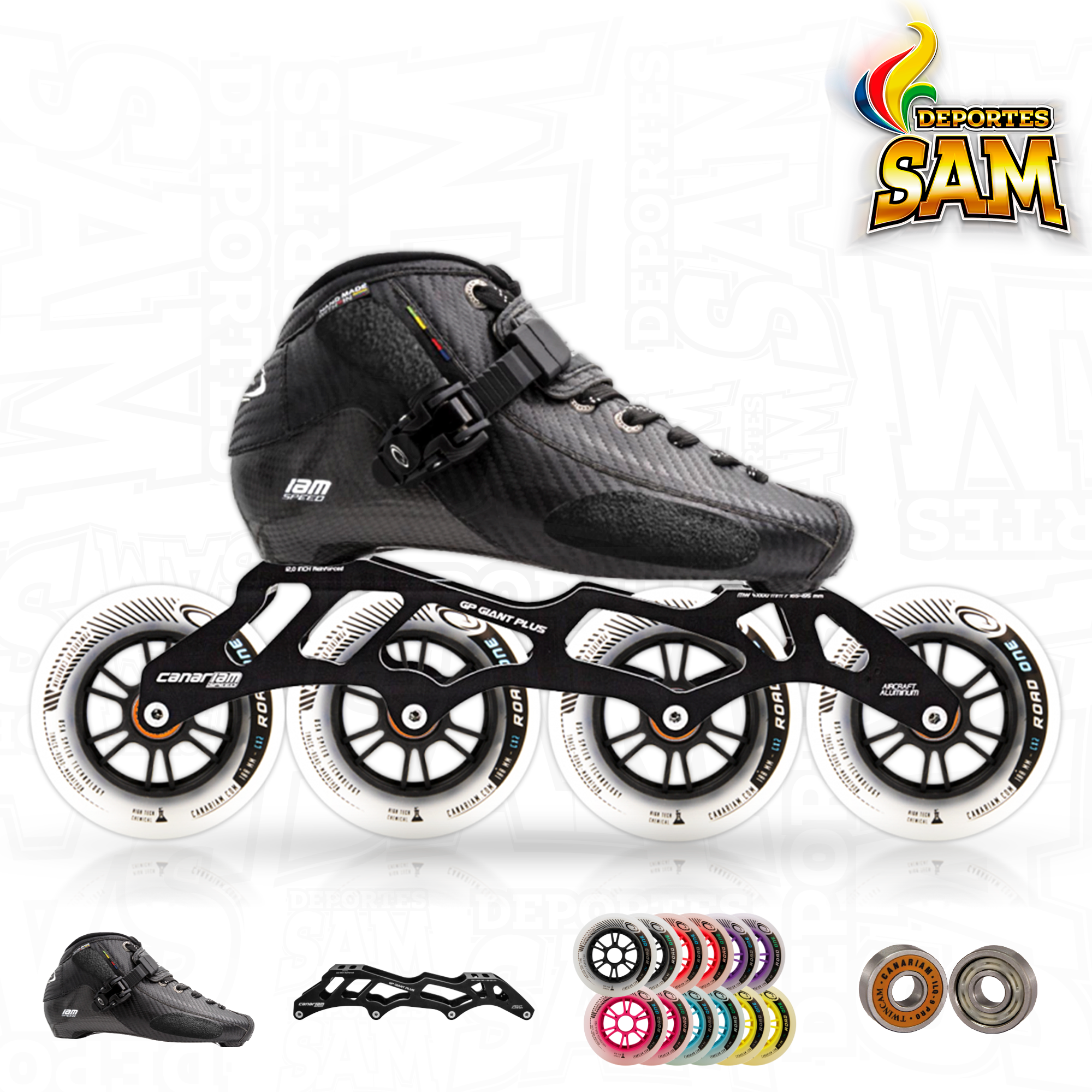 PATIN PROFESIONAL BOTA ONIX CHASIS GP GIANT PLUS 12,0 RUEDA ROAD ONE 90-100MM BALINERA TWINCAM ILQ-9PRO