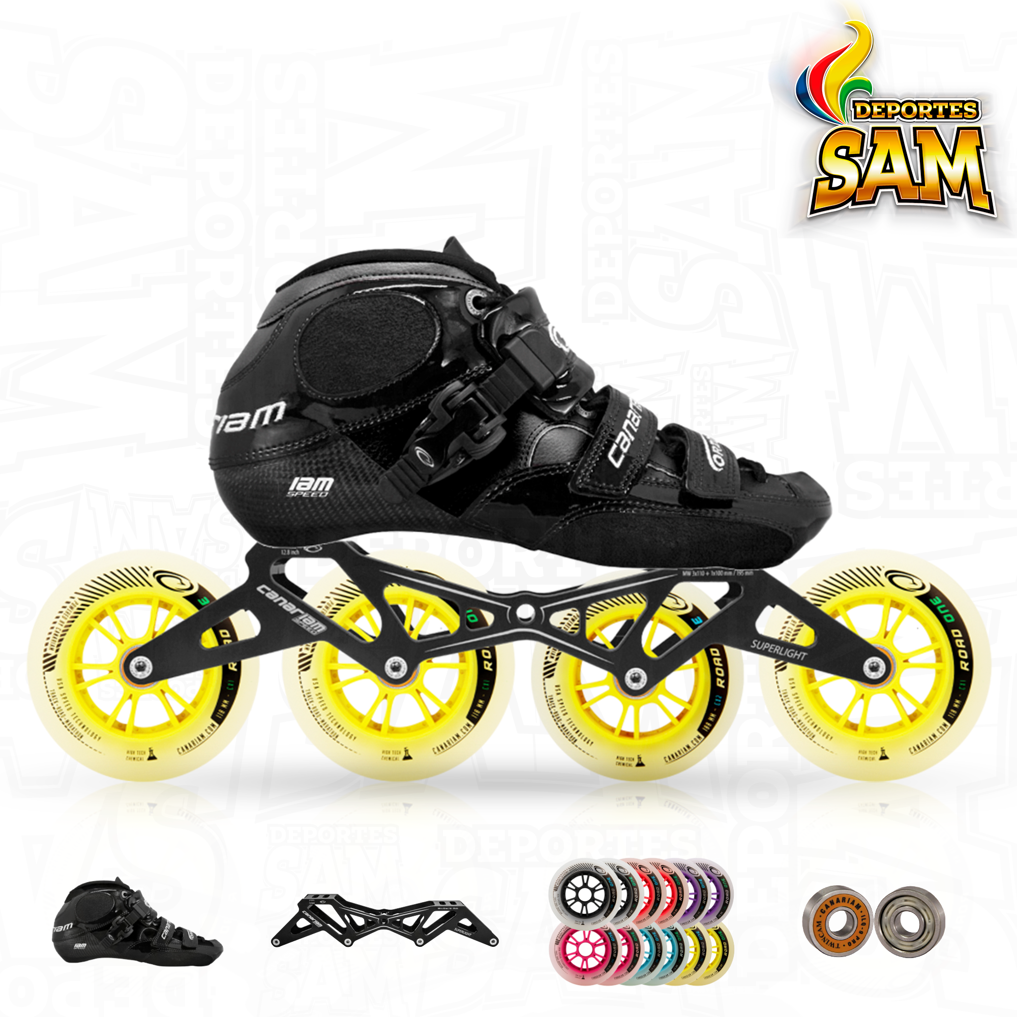 PATIN PROFESIONAL BOTA ORION, CHASIS SUPERLIGHT 12.8 HL, 13.2, RUEDA ROAD ONE 100-110MM,  BALINERA TWINCAM ILQ-9PRO