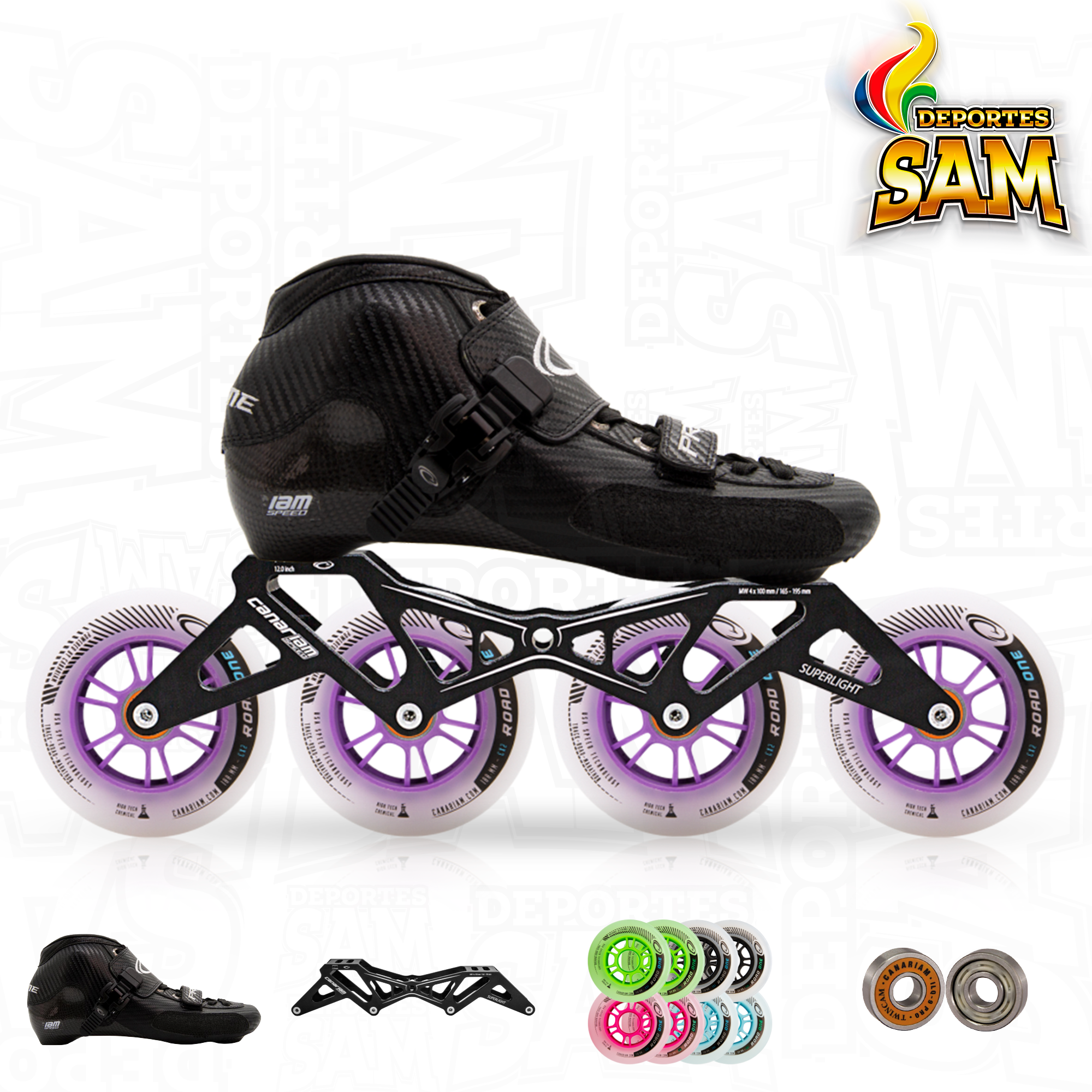 PATIN PROFESIONAL BOTA PRIME CHASIS SUPERLIGHT 11.25, 12.0, RUEDA ROAD ONE 90MM O 100MM, BALINERA TWINCAM ILQ-9PRO