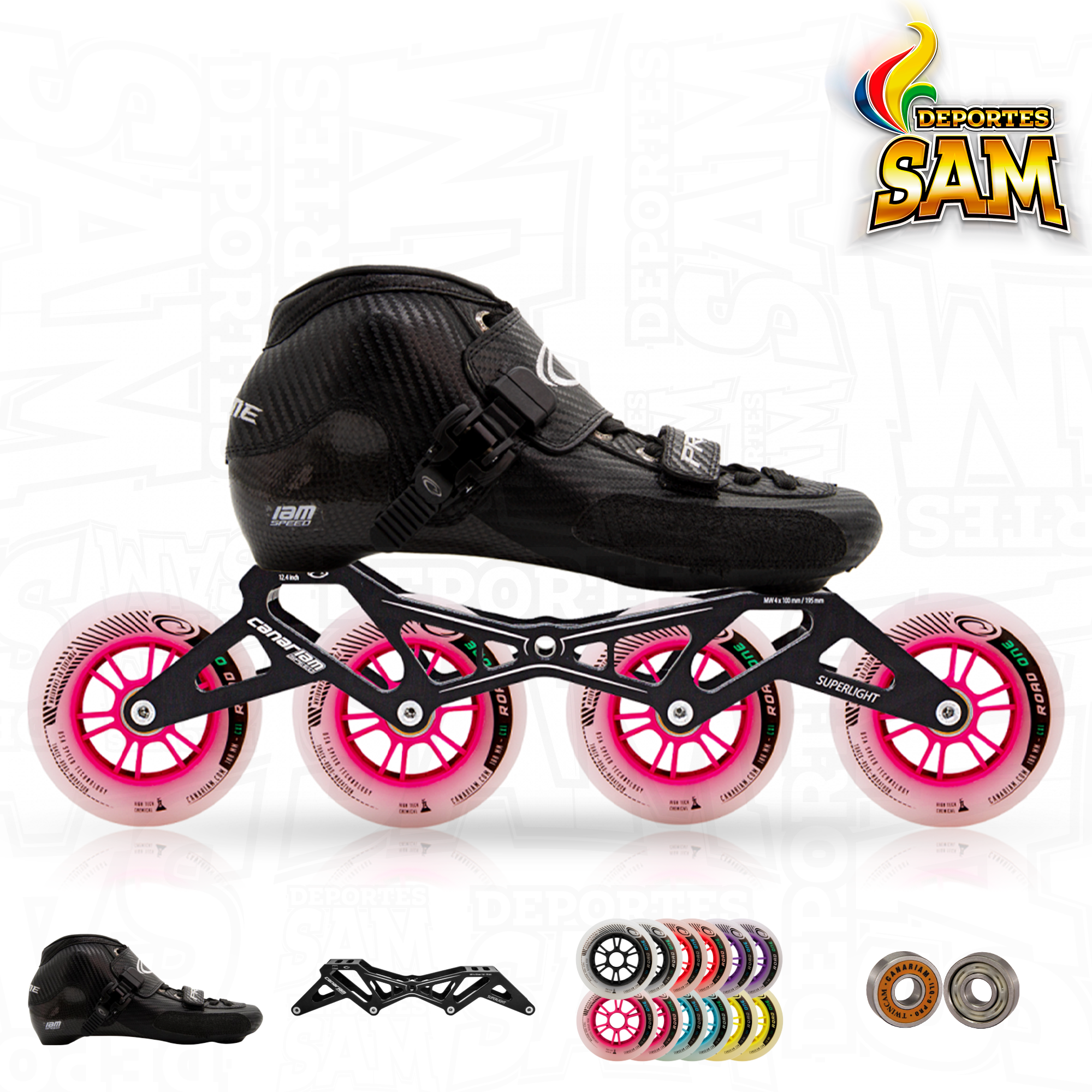 PATIN PROFESIONAL BOTA PRIME , CHASIS SUPERLIGHT 12.2, 12.4, RUEDA ROAD ONE 100MM, BALINERA TWINCAM ILQ-9PRO