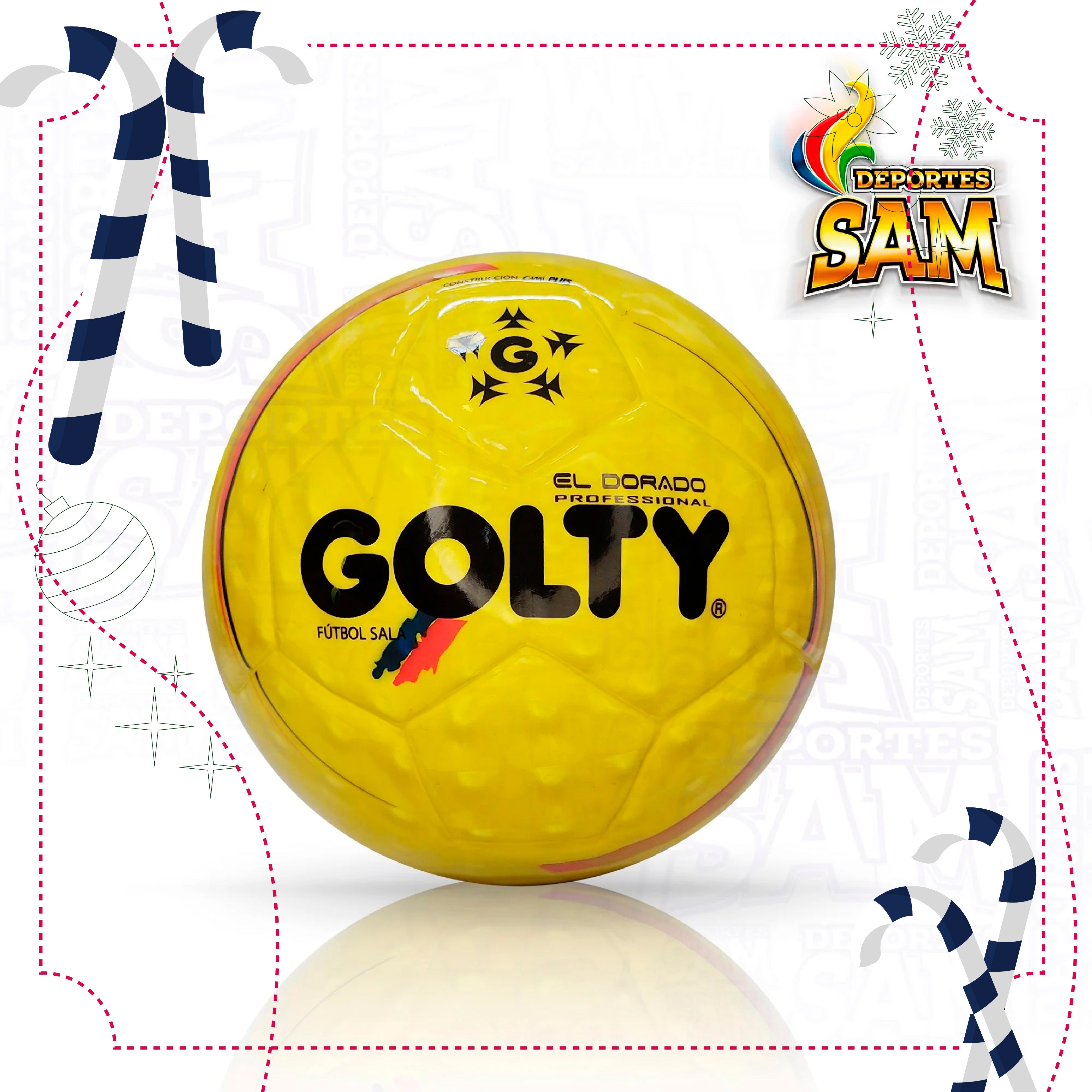 BALÓN FÚTBOLSALA DORADO PROFESIONAL 62-64 CM GOLTY