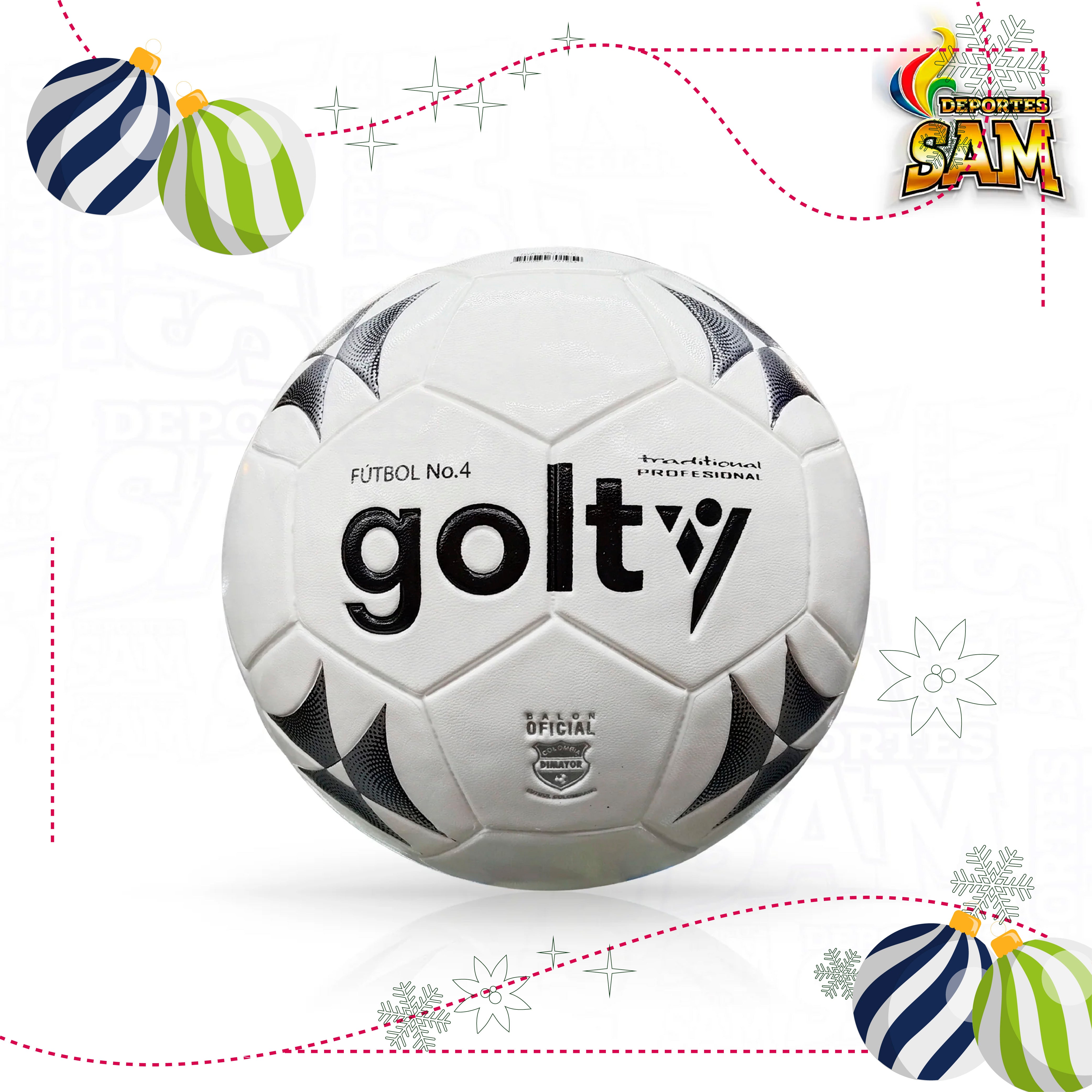 BALÓN FÚTBOL  4 TRADICIONAL CUERO PROFESIONAL GOLTY