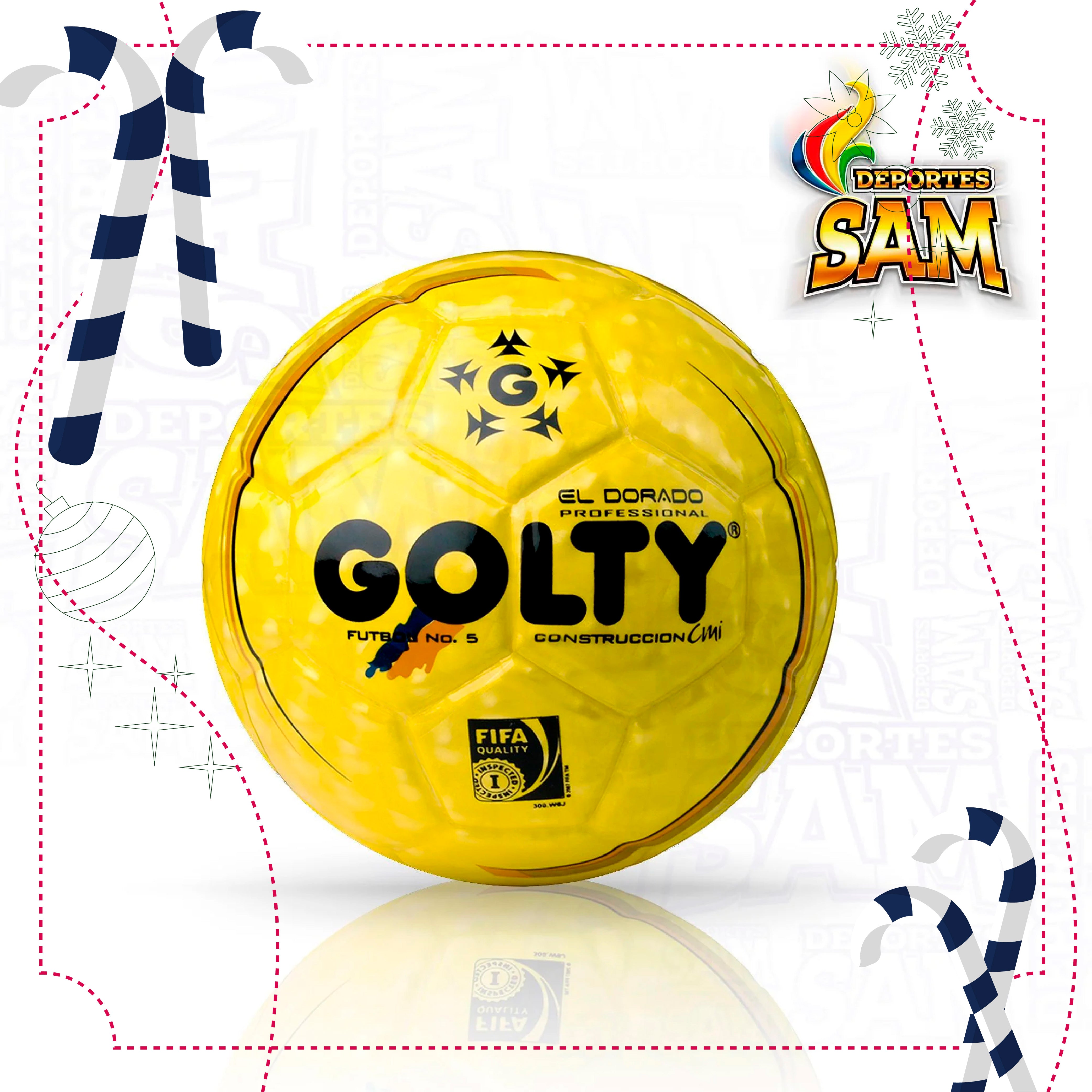 BALÓN FÚTBOL 5 DORADO PROFESIONAL GOLTY