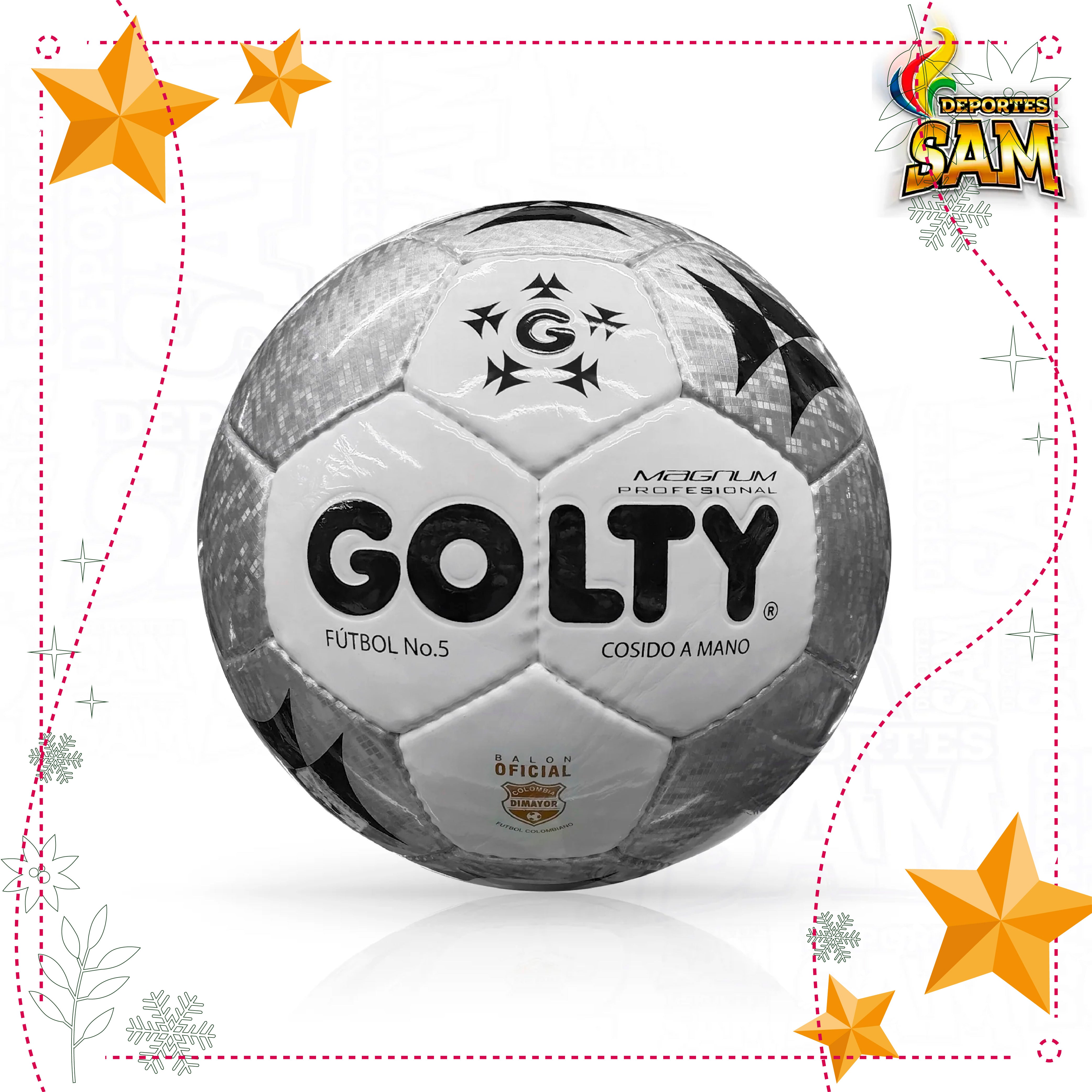 BALÓN FÚTBOL  5 MAGNUM GRIS PROFESIONAL GOLTY