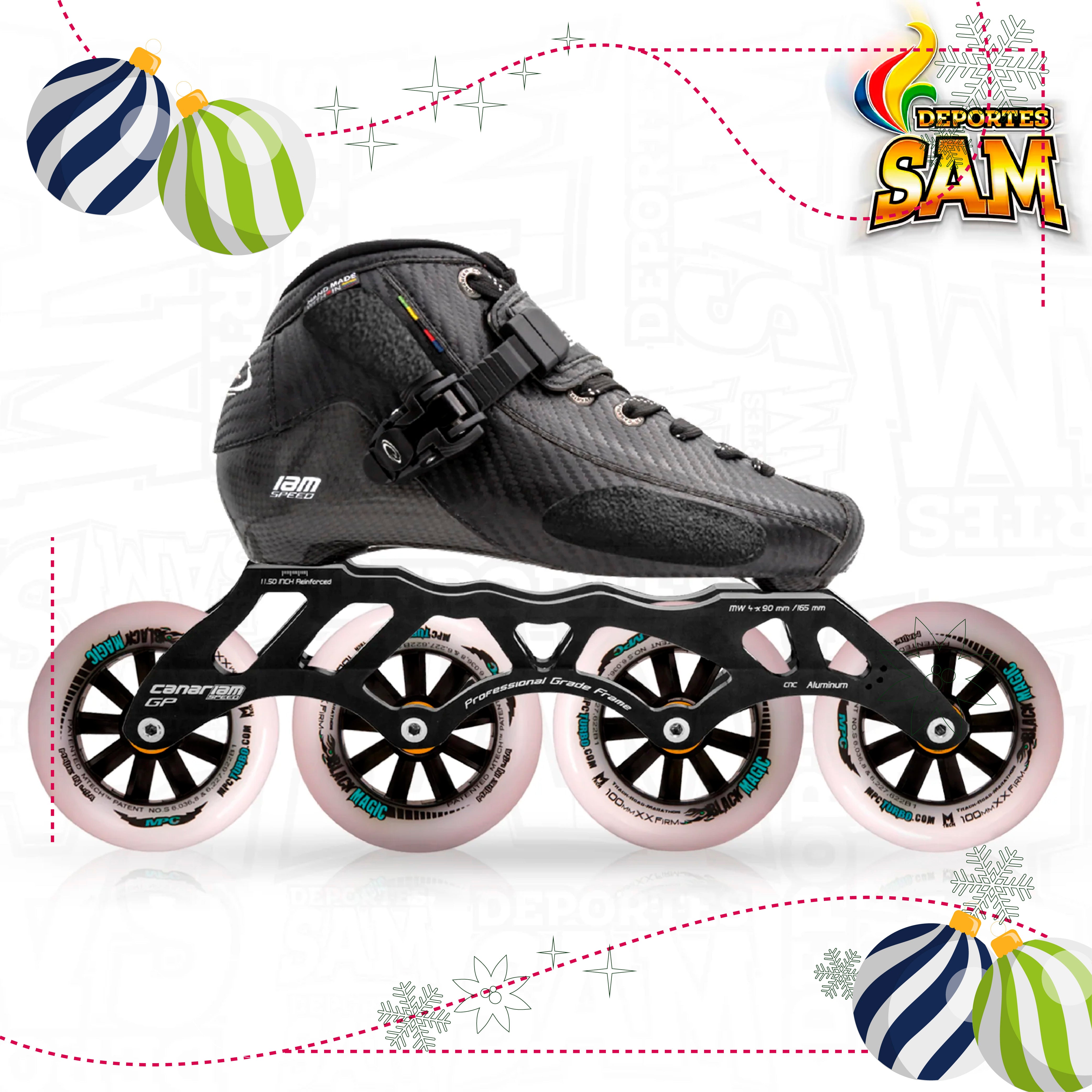 PATIN PROFESIONAL BOTA ONIX CHASIS GP GIANT 12,0 RUEDA MPC BLACK MAGIC 100MM BALINERA TWINCAM ILQ-9PRO