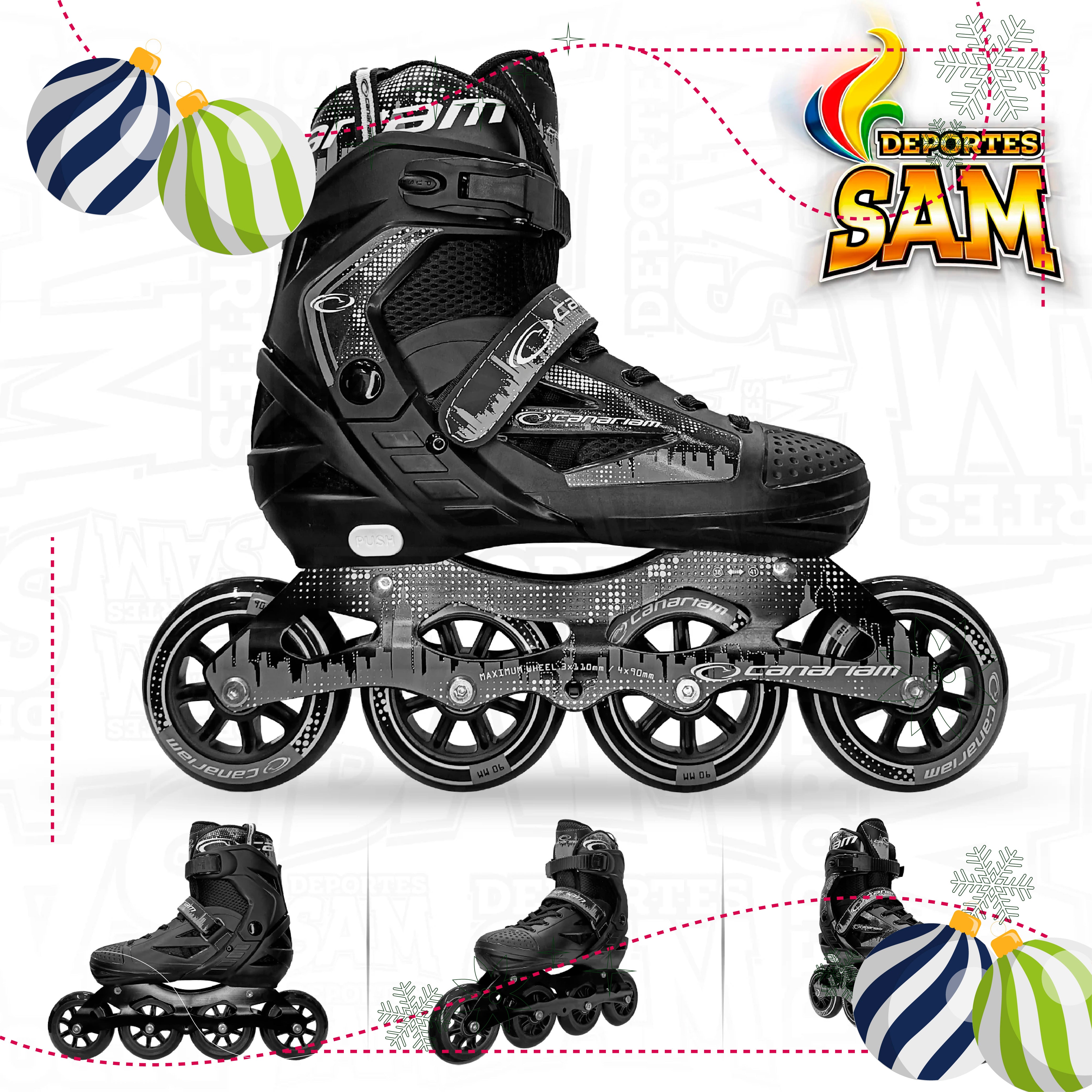 PATINES ROLLER TEAM CANARIAM GRIS NEGRO
