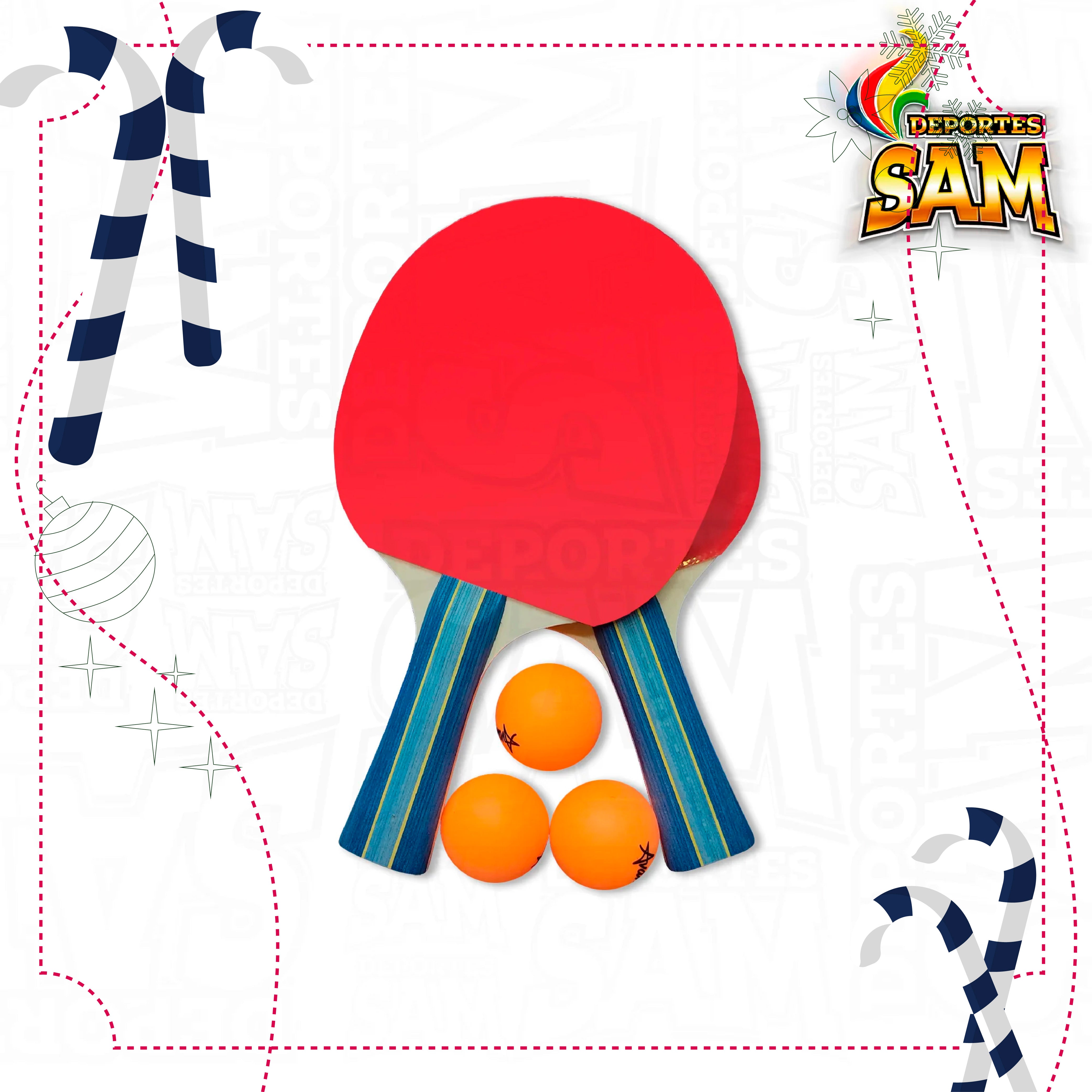 RAQUETA PING PONG AVANTI - 2 PCS - 3 BOLAS