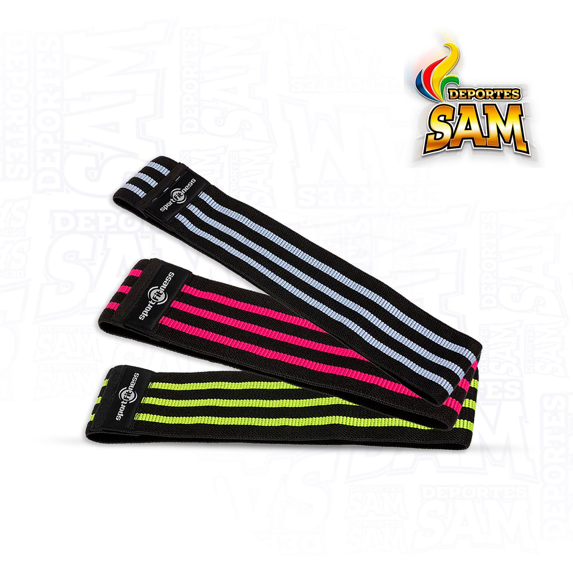 SET DE BANDAS ELASTICAS TELA X3 SPORTFITNESS