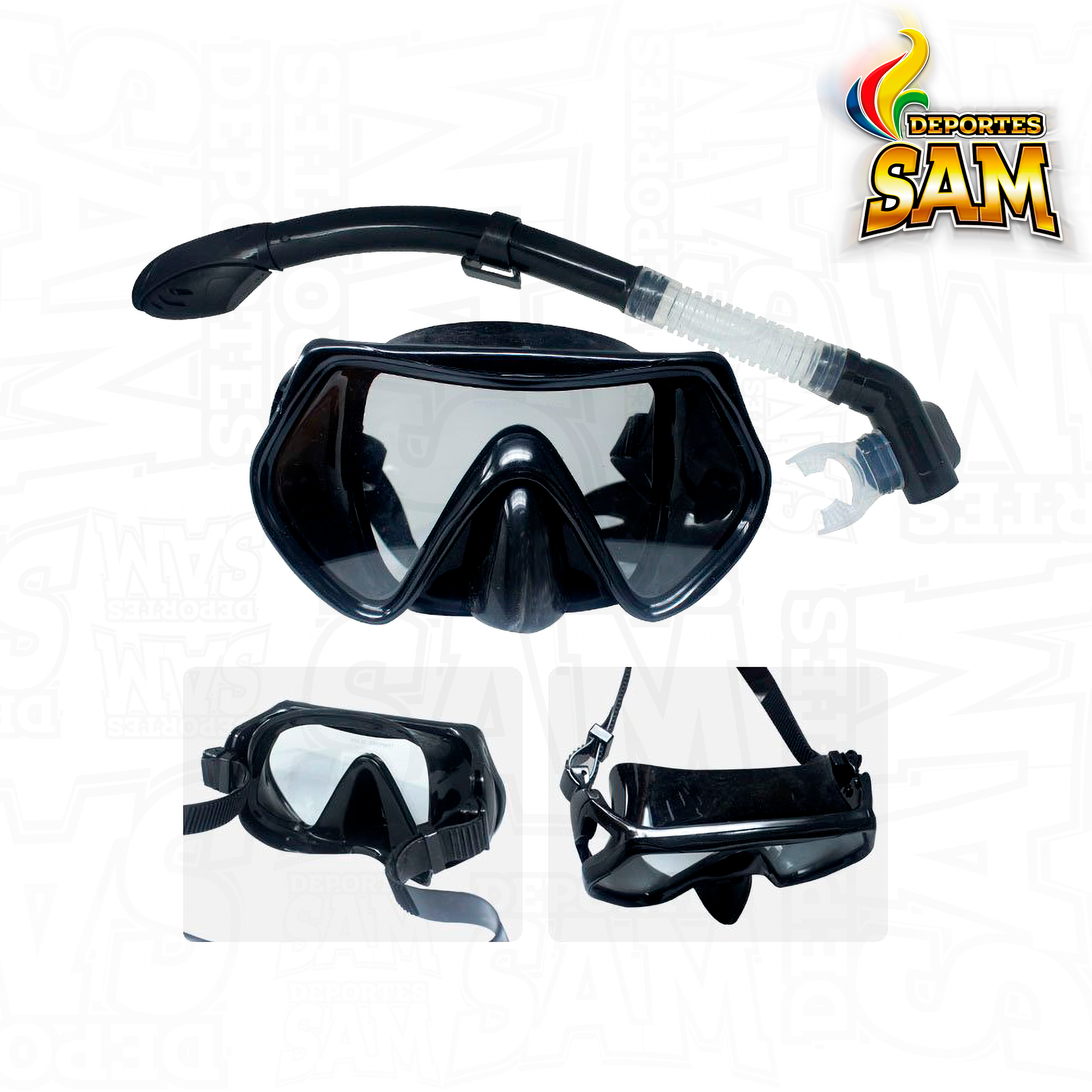SET CARETA SNORKEL WONDER TEMPERED GLASS DOBLE VALVULA