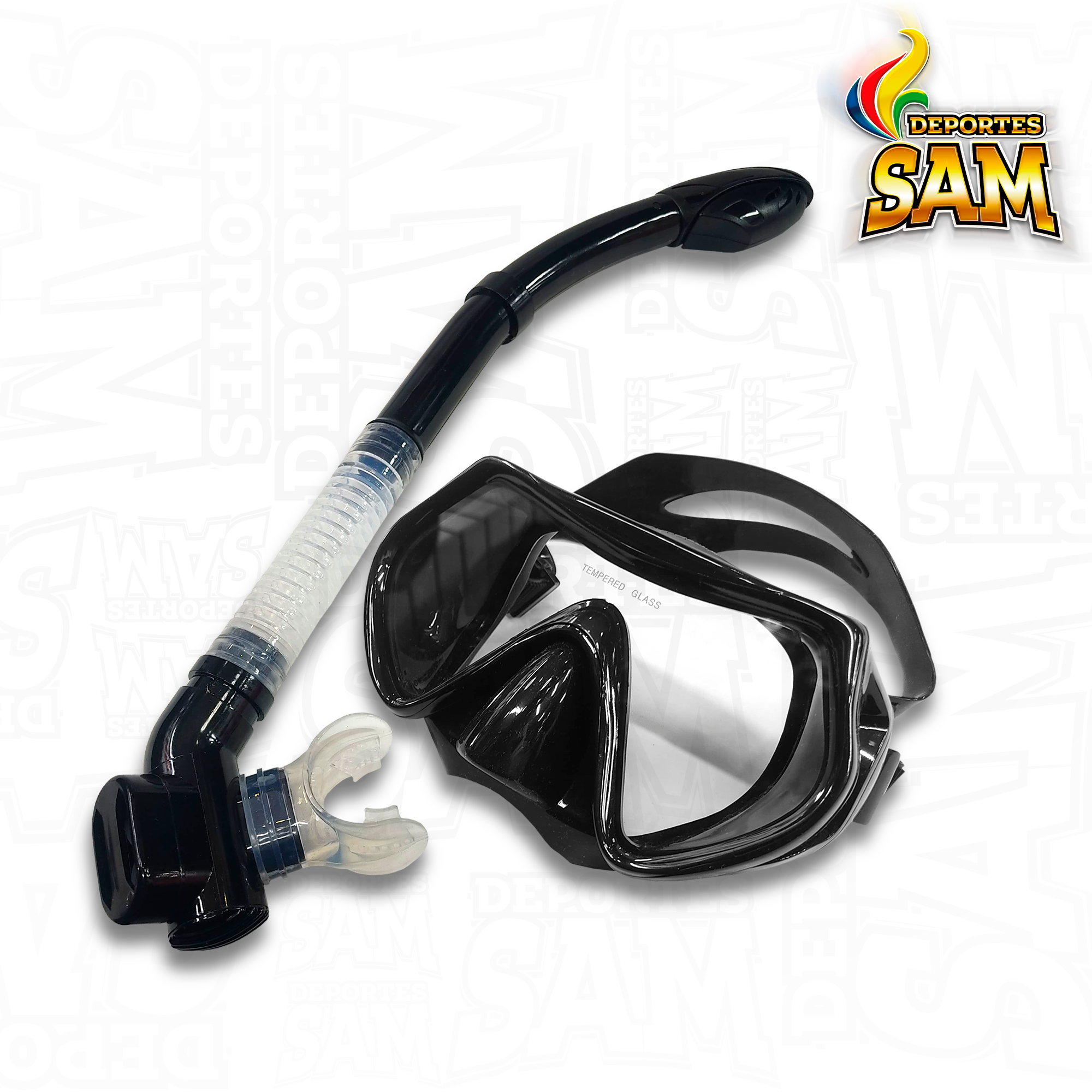 SET CARETA SNORKEL WONDER TEMPERED GLASS DOBLE VALVULA