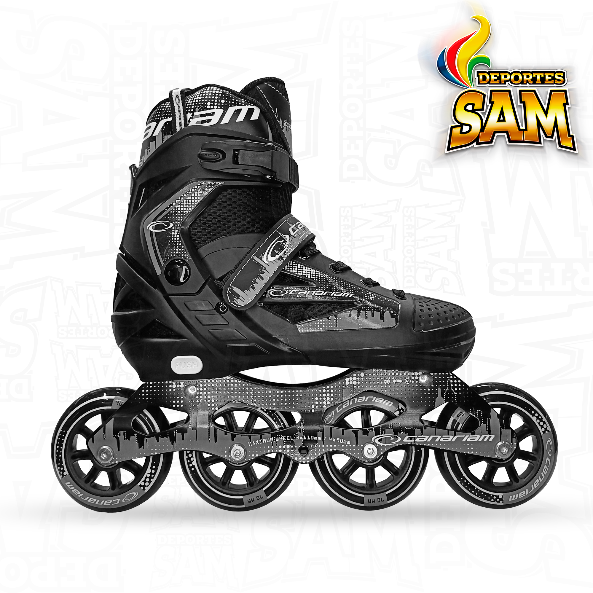 PATINES ROLLER TEAM CANARIAM GRIS NEGRO