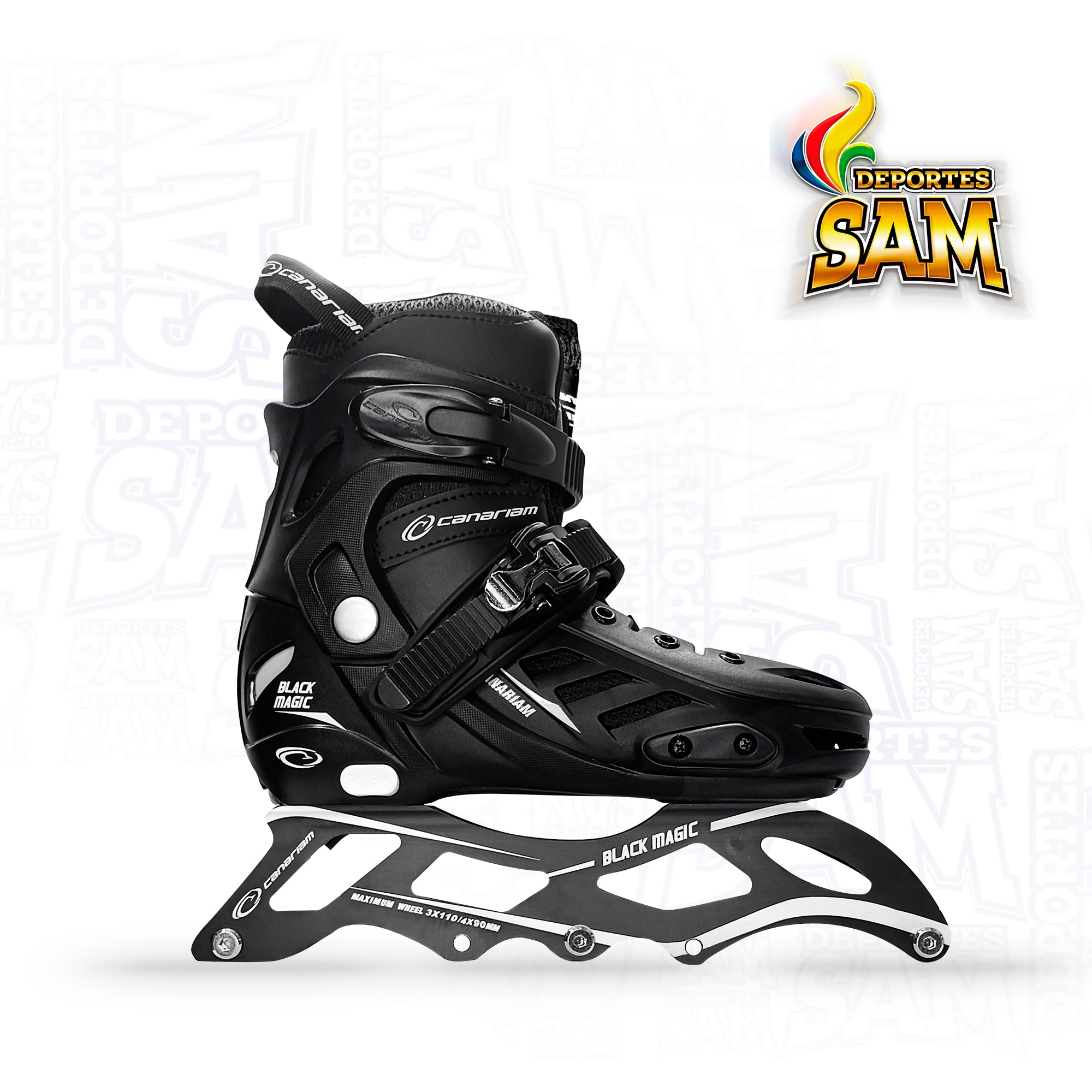 PATINES BLACK MAGIC URBANO NEGRO RUEDA 110 O 100 MM CANARIAM
