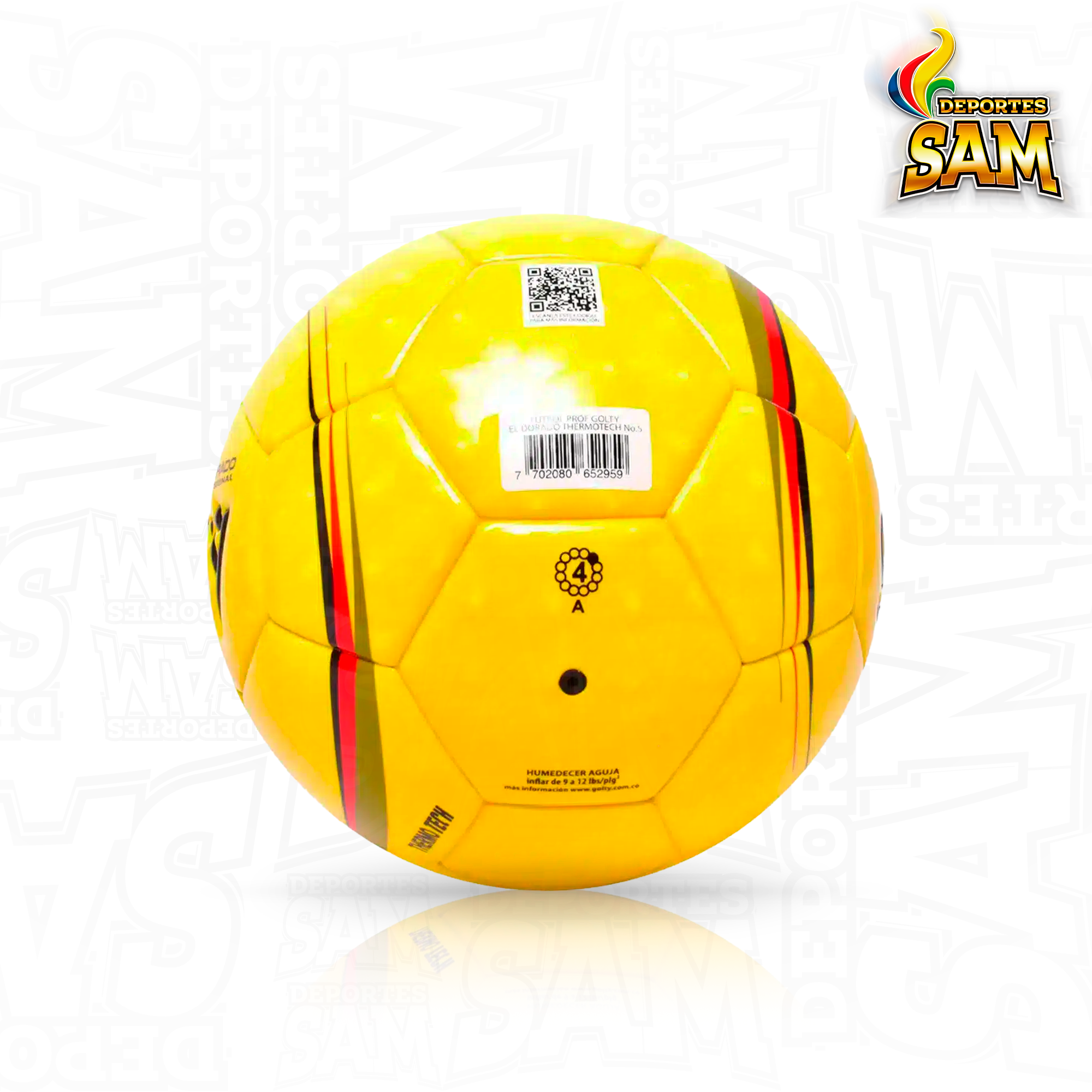 BALÓN FÚTBOL  5 DORADO PROFESIONAL GOLTY