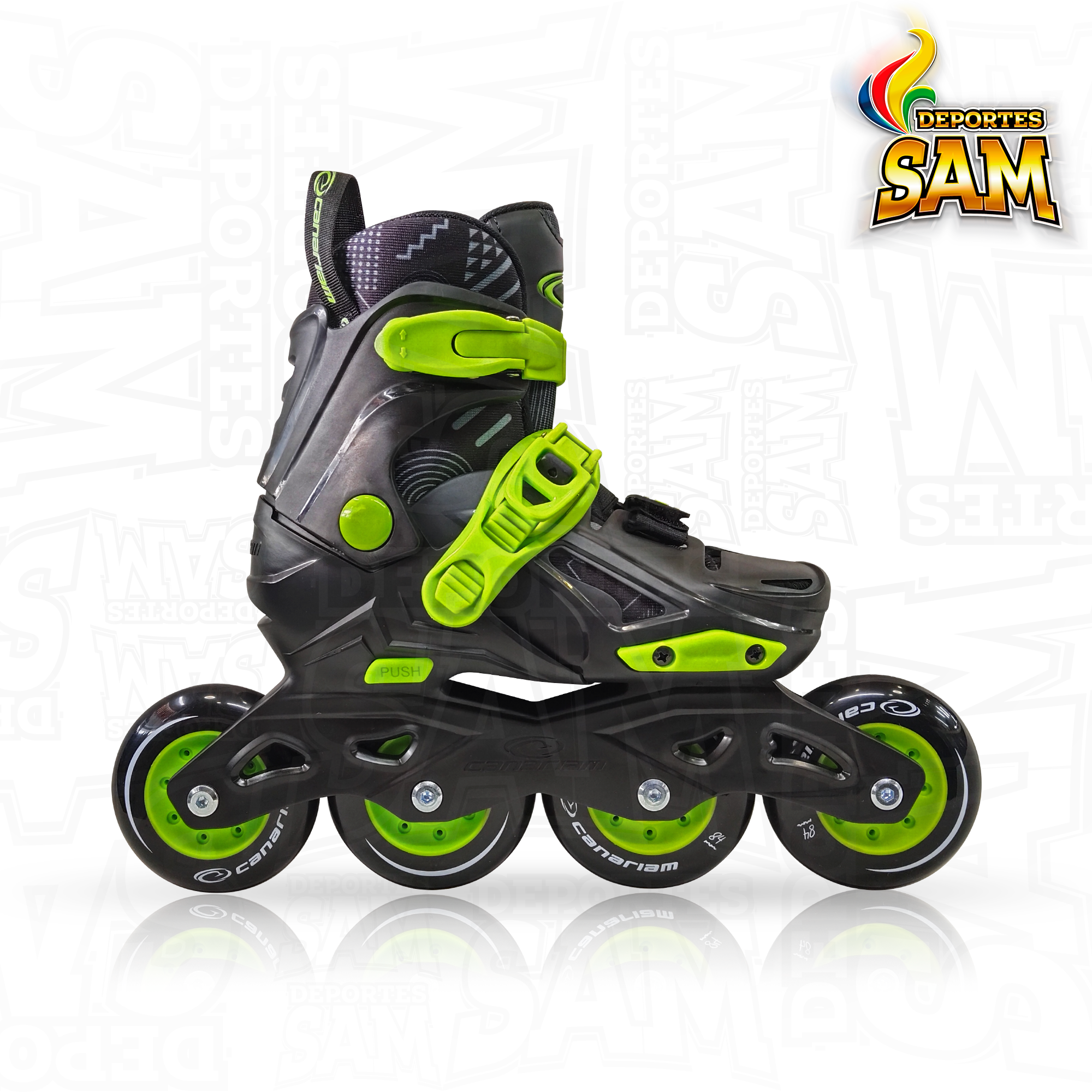 PATINES GUMMY NEGRO CANARIAM