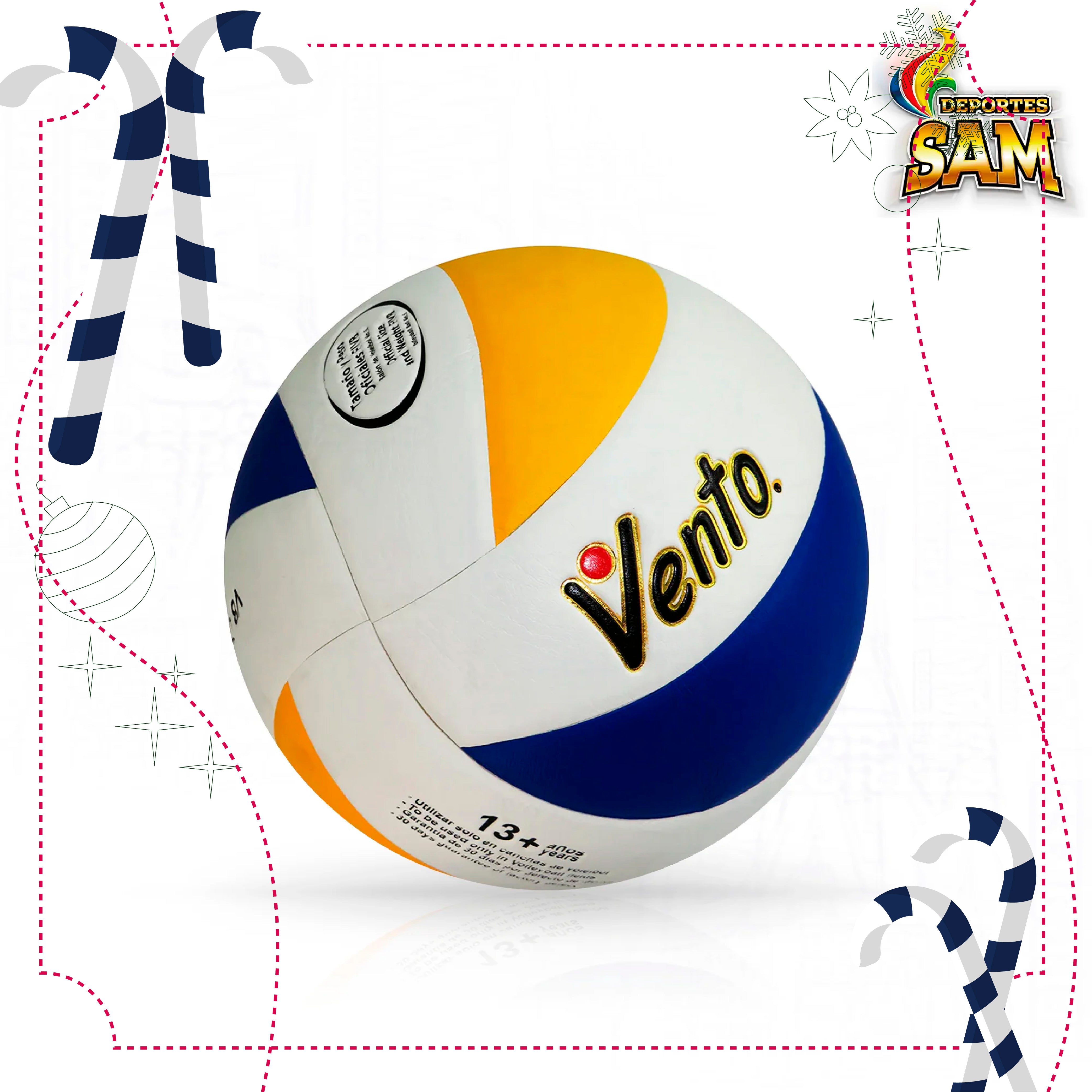 BALON VOLEIBOL VENTO PU WHITE BLUE YELLOW 5