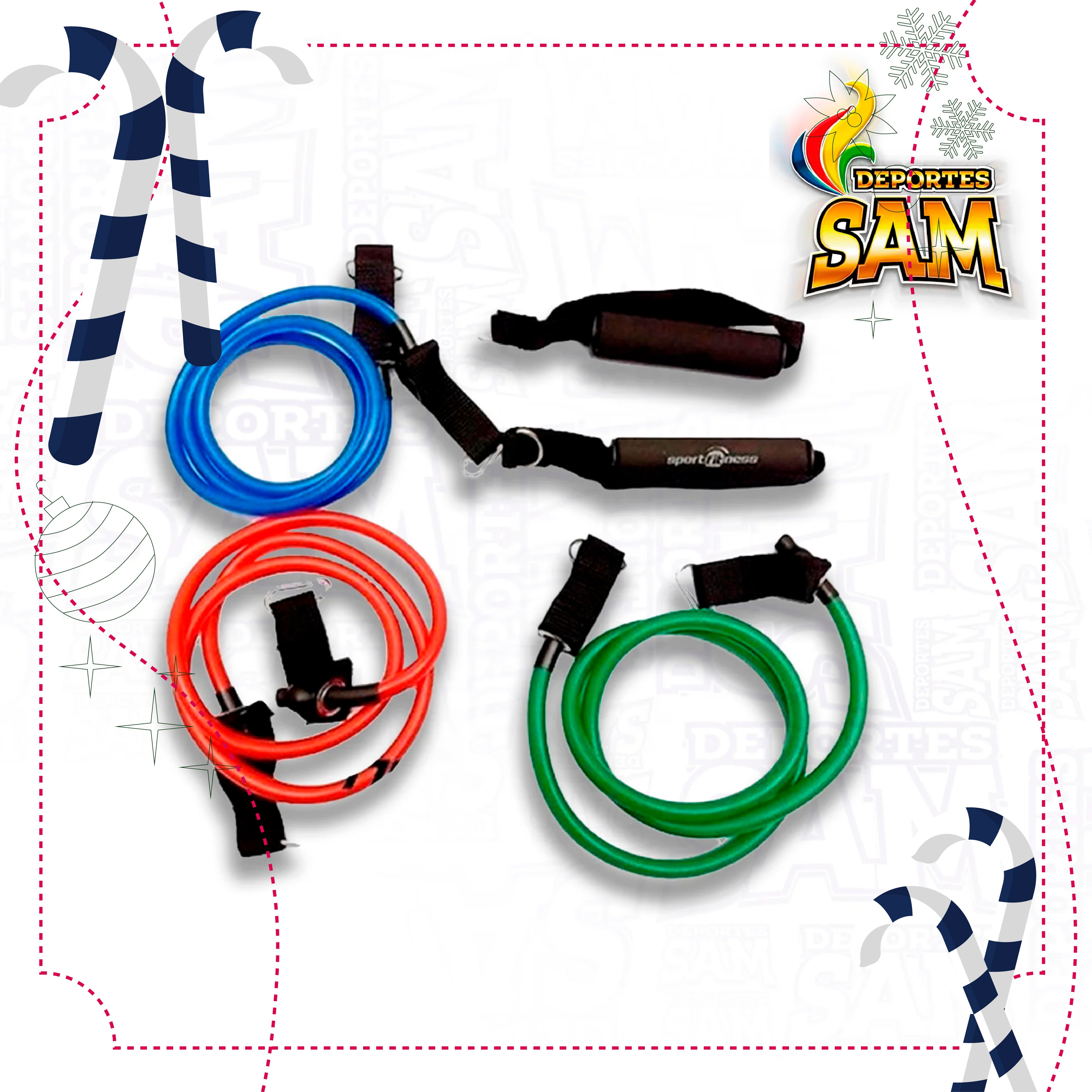 BANDAS TUBULARES RESISTENCIA (JGO X 3) SPORTFITNESS