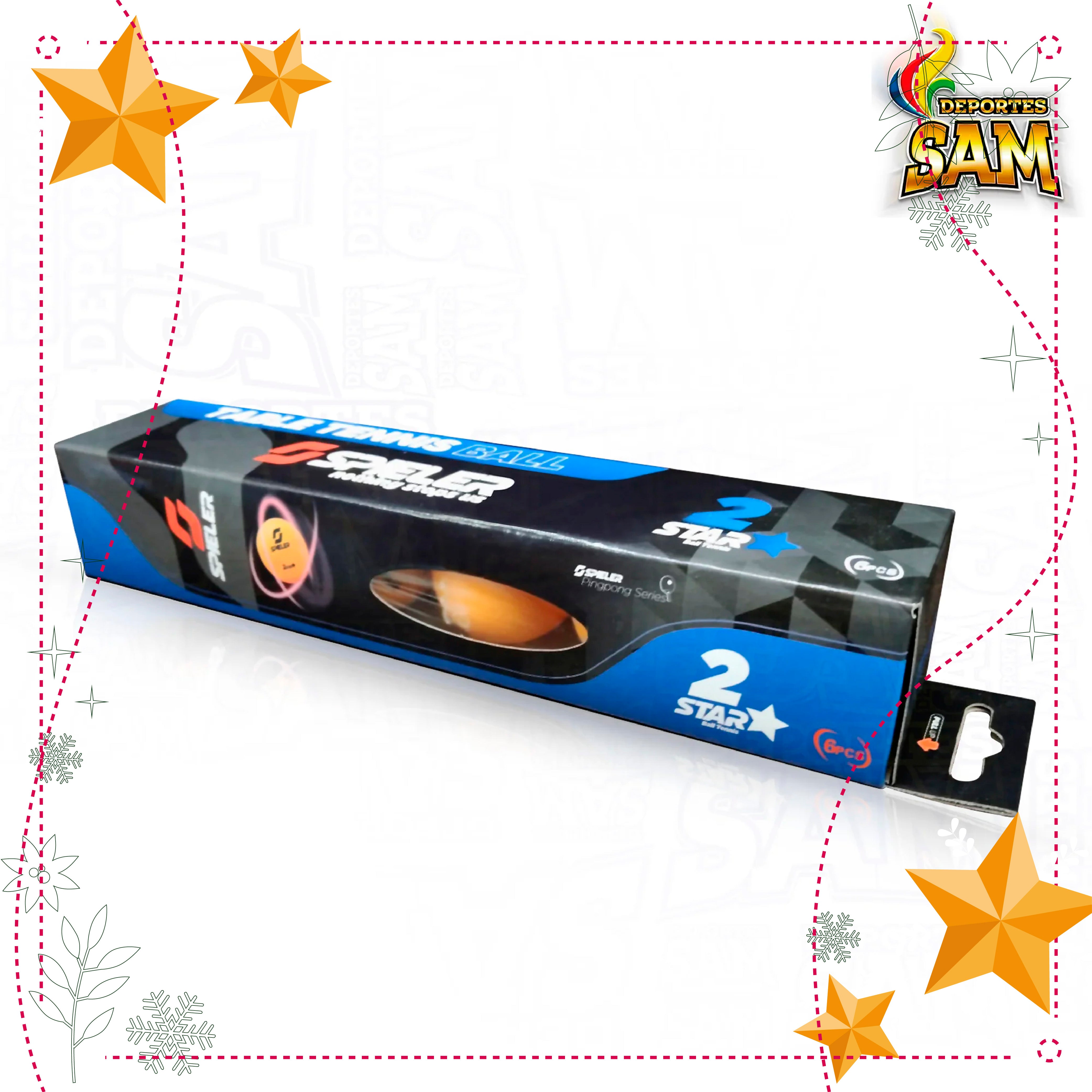 BOLA TENIS DE MESA SPIELER 2 ESTRELLAS X6