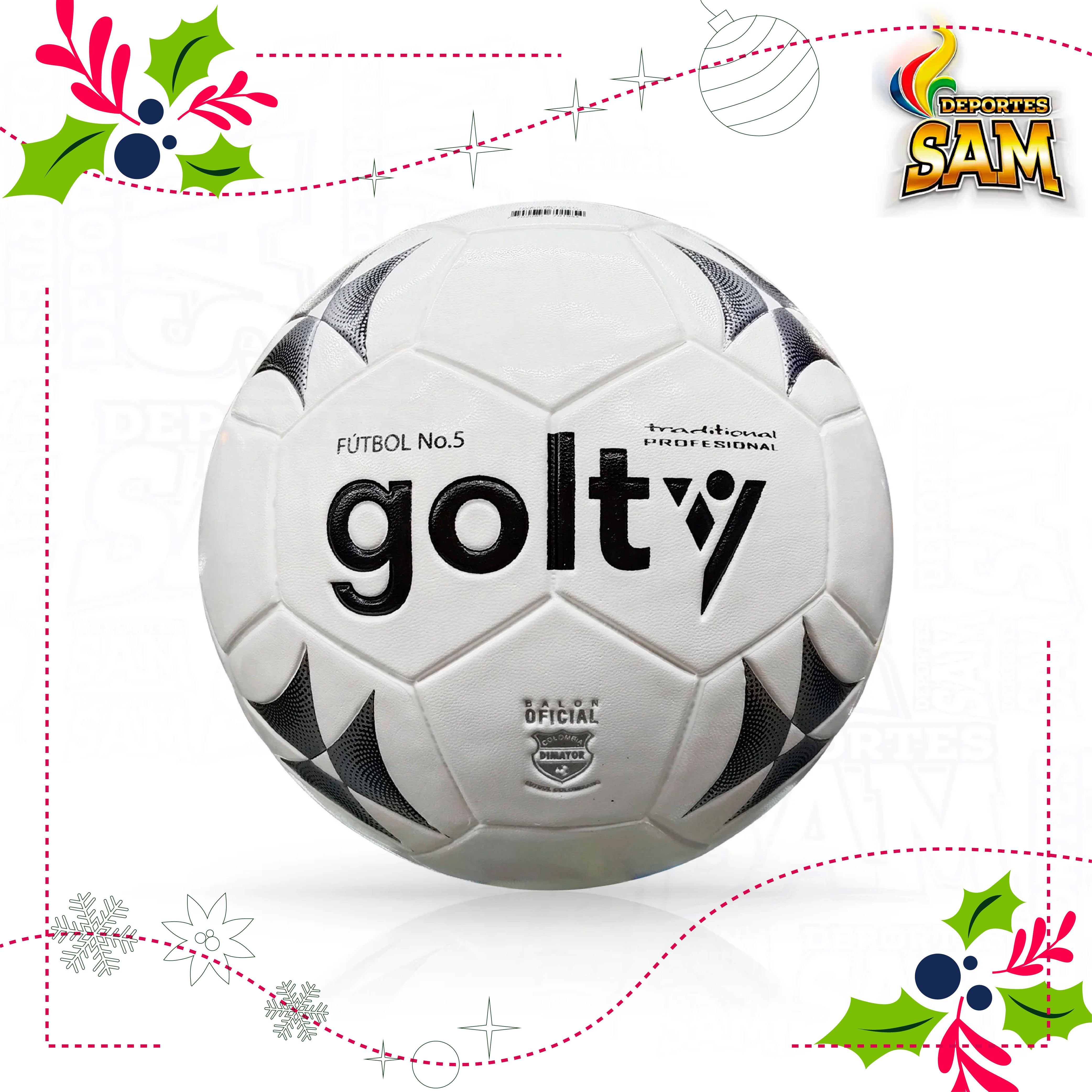 BALÓN FÚTBOL  5 TRADICIONAL CUERO PROFESIONAL GOLTY
