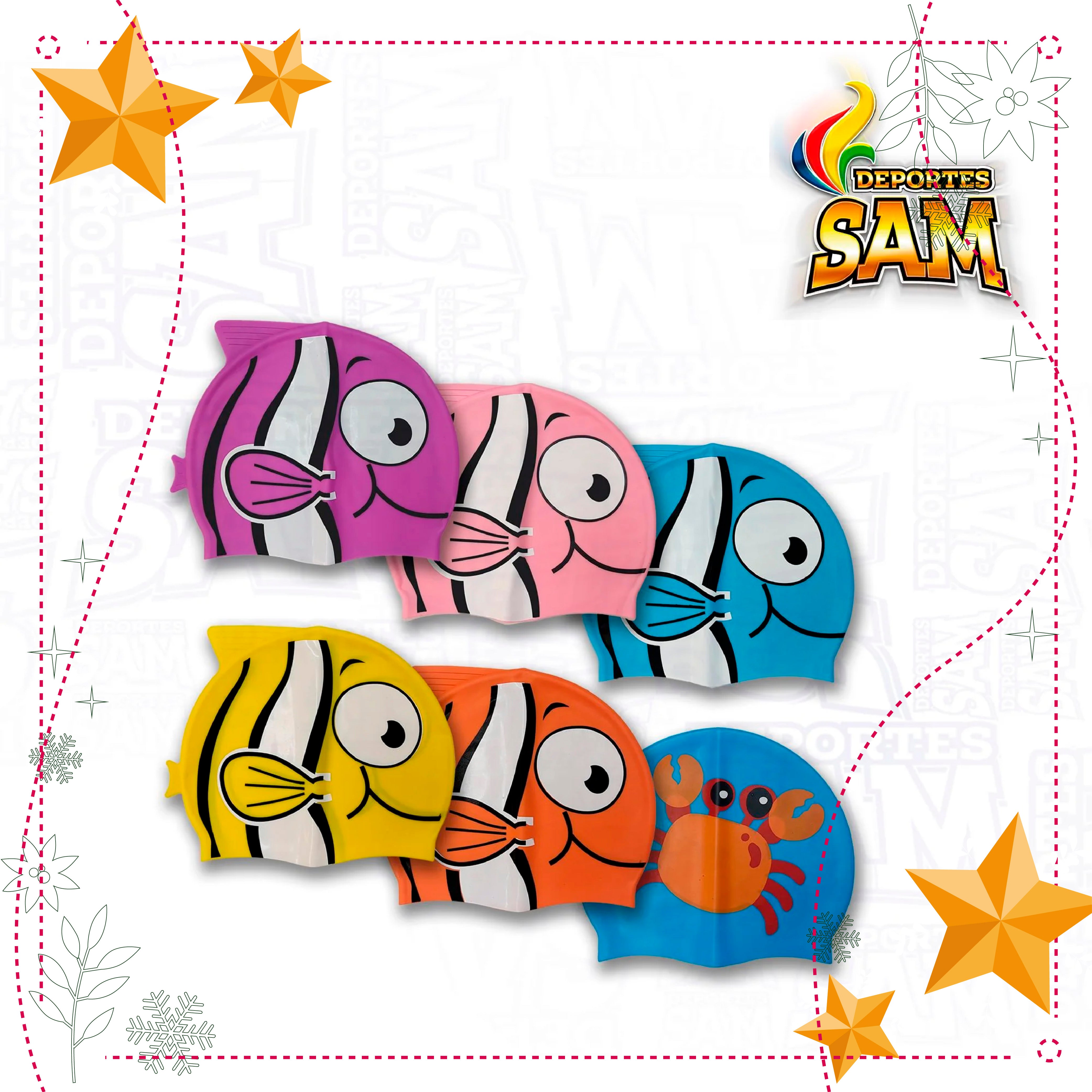 GORRO NATACION JUNIOR CABEZA PEZ - COLORES SURTIDOS TAMANACO