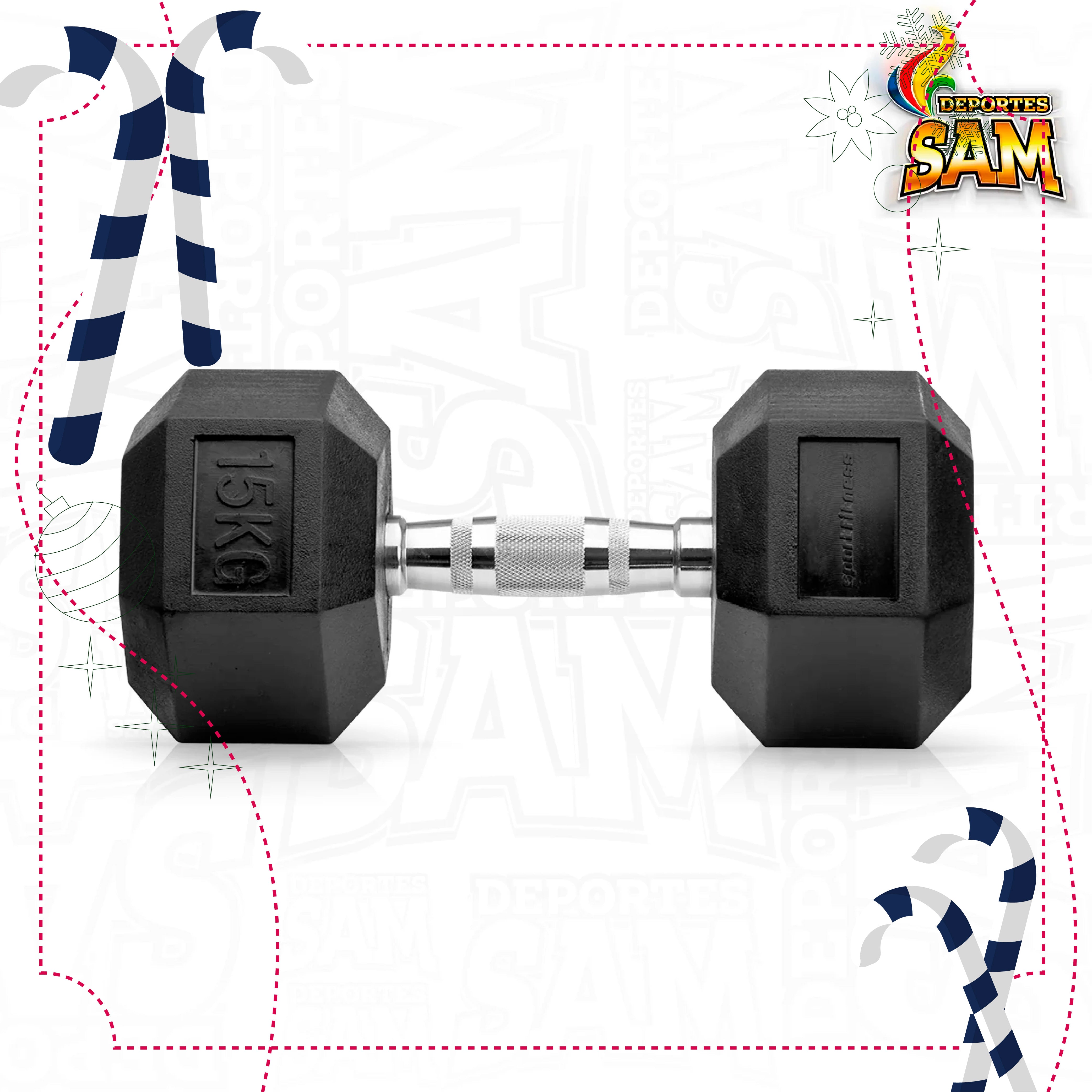MANCUERNA ENCAUCHETADA 15KG HEX SPORTFITNESS