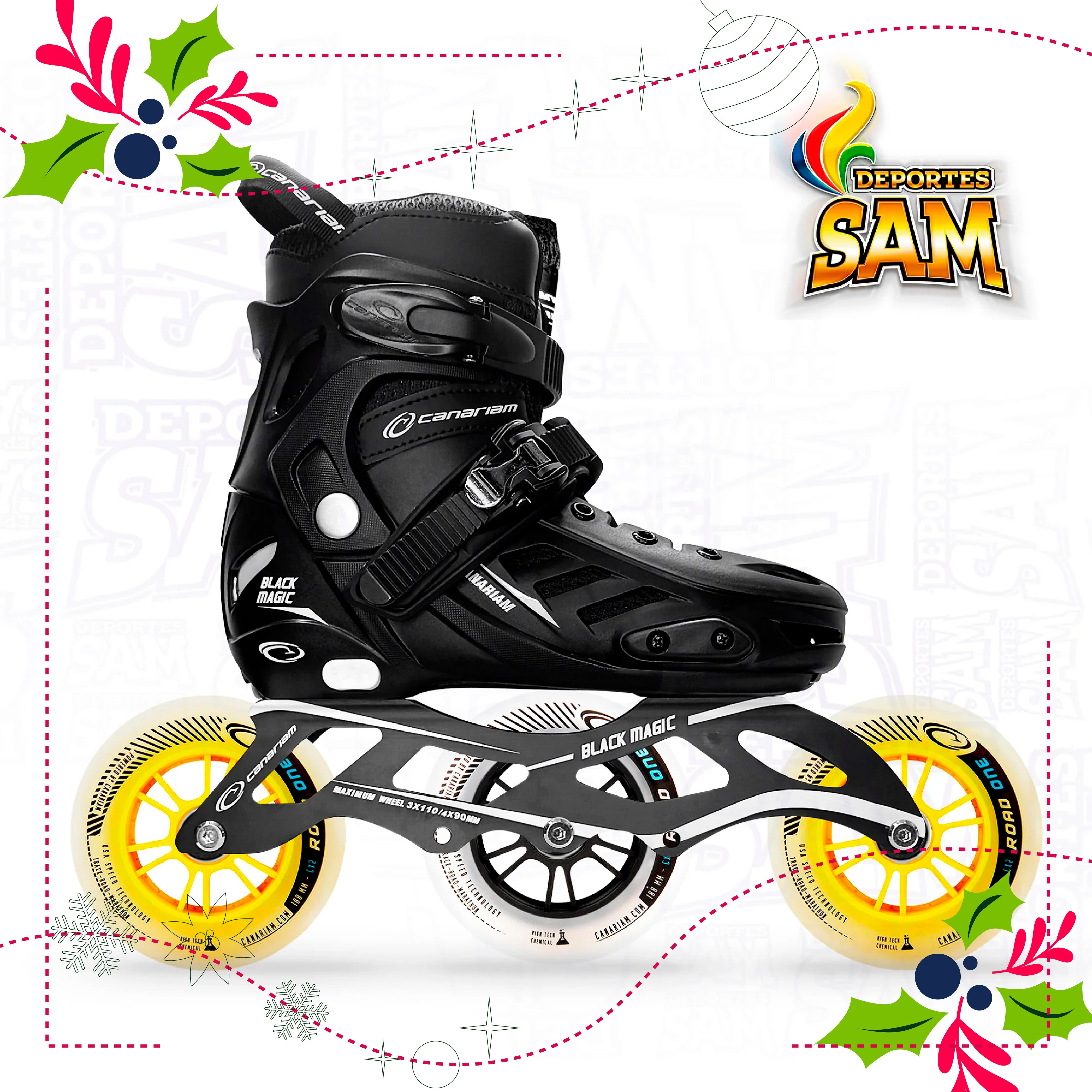 PATINES BLACK MAGIC URBANO NEGRO RUEDA 110 O 100 MM CANARIAM