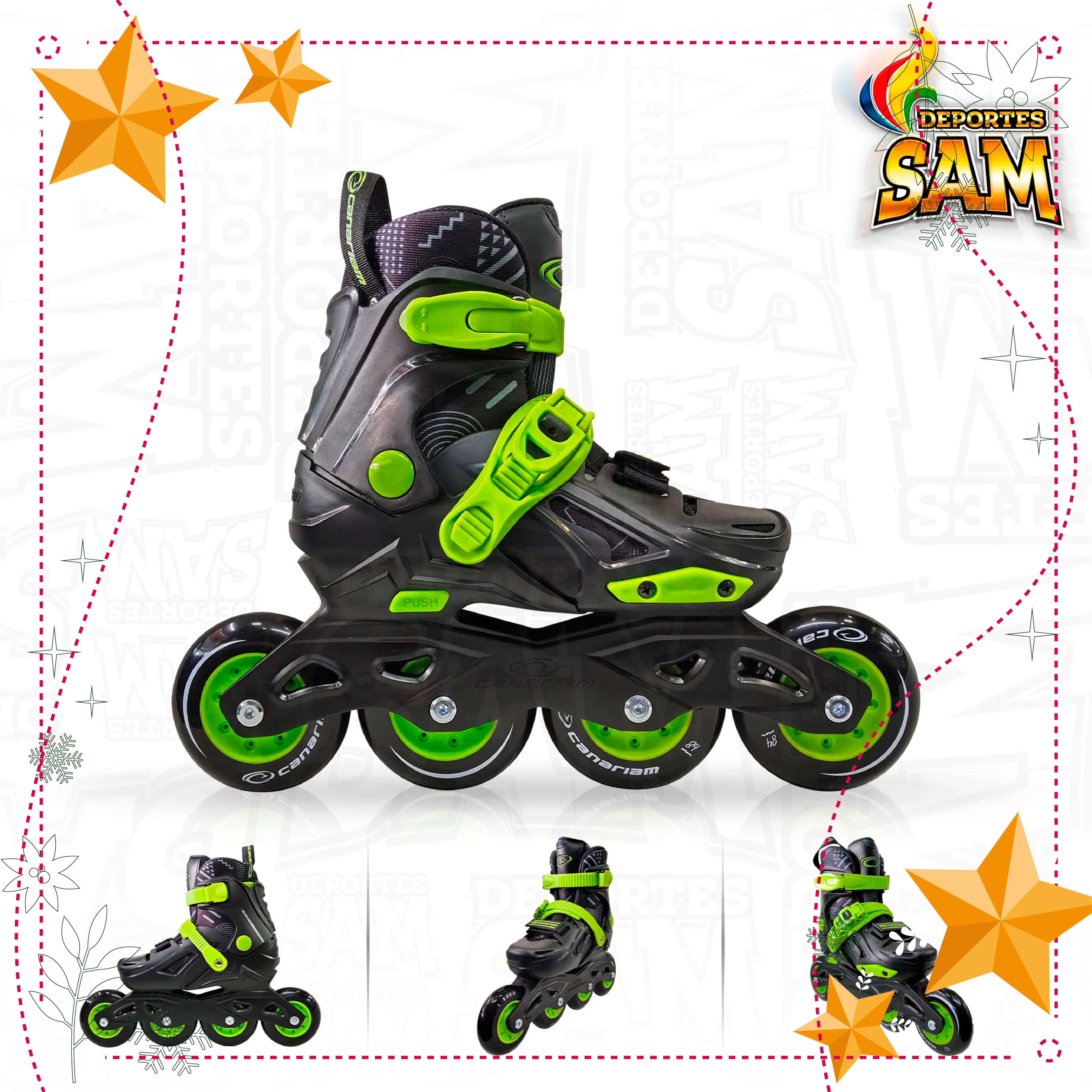 PATINES GUMMY NEGRO CANARIAM