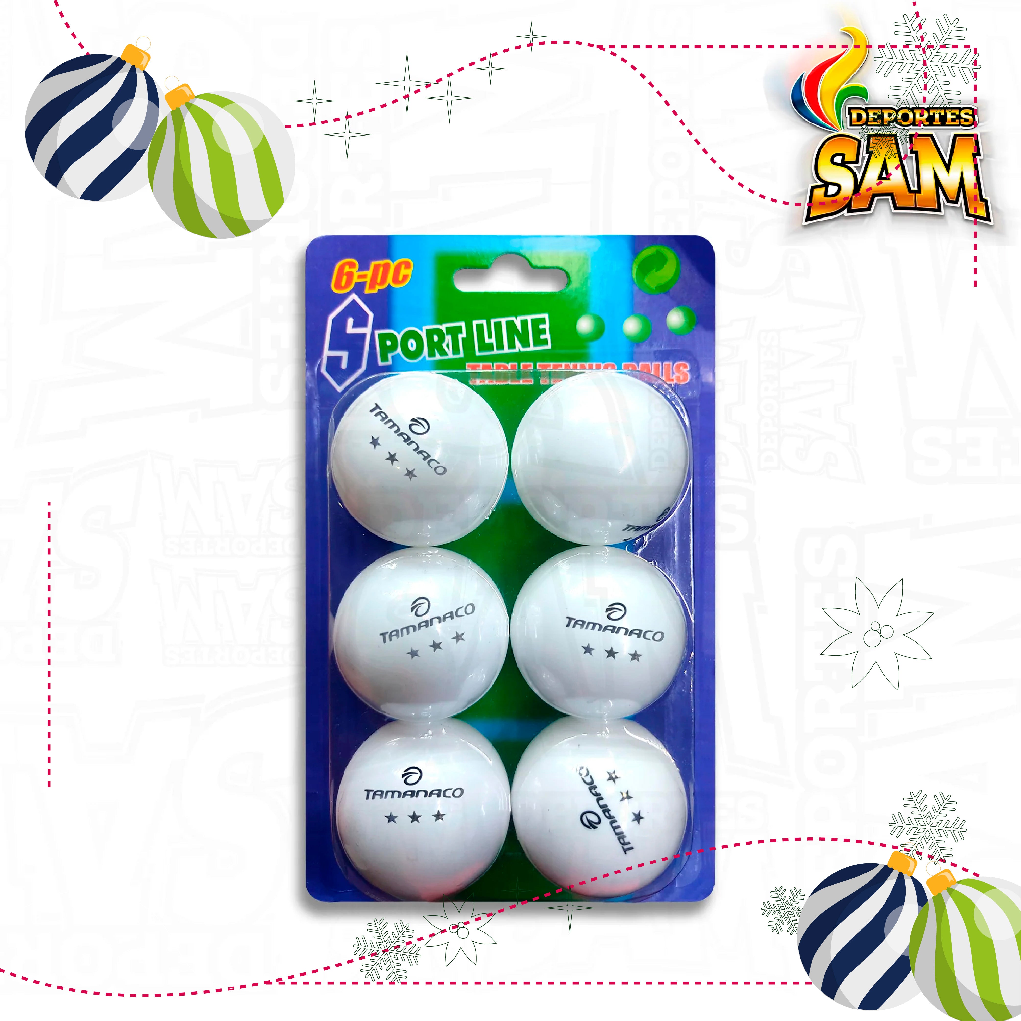 PELOTA PING PONG 3 ESTRELLAS X6 TAMANACO