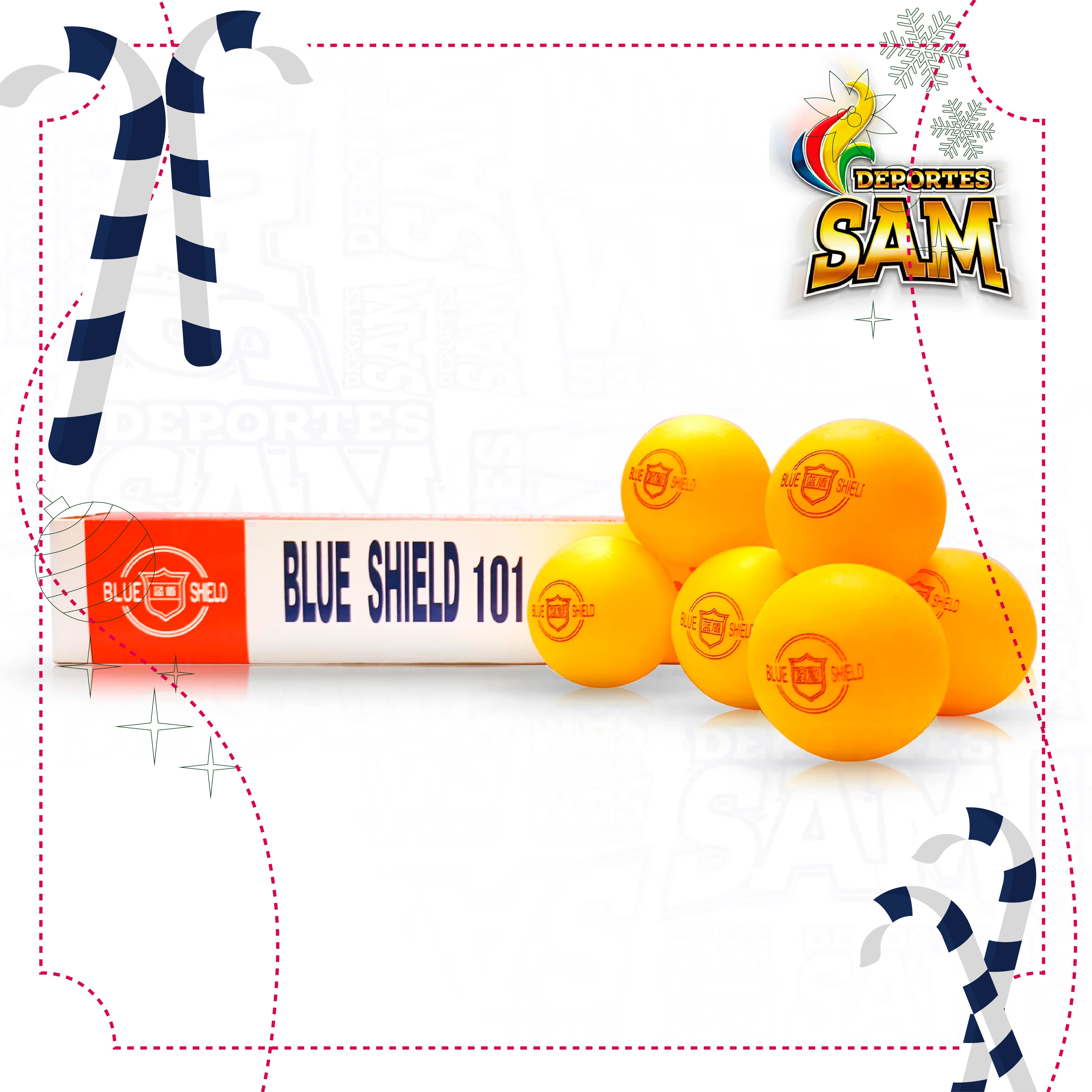 PELOTA PING PONG BLUE SHIELD X6