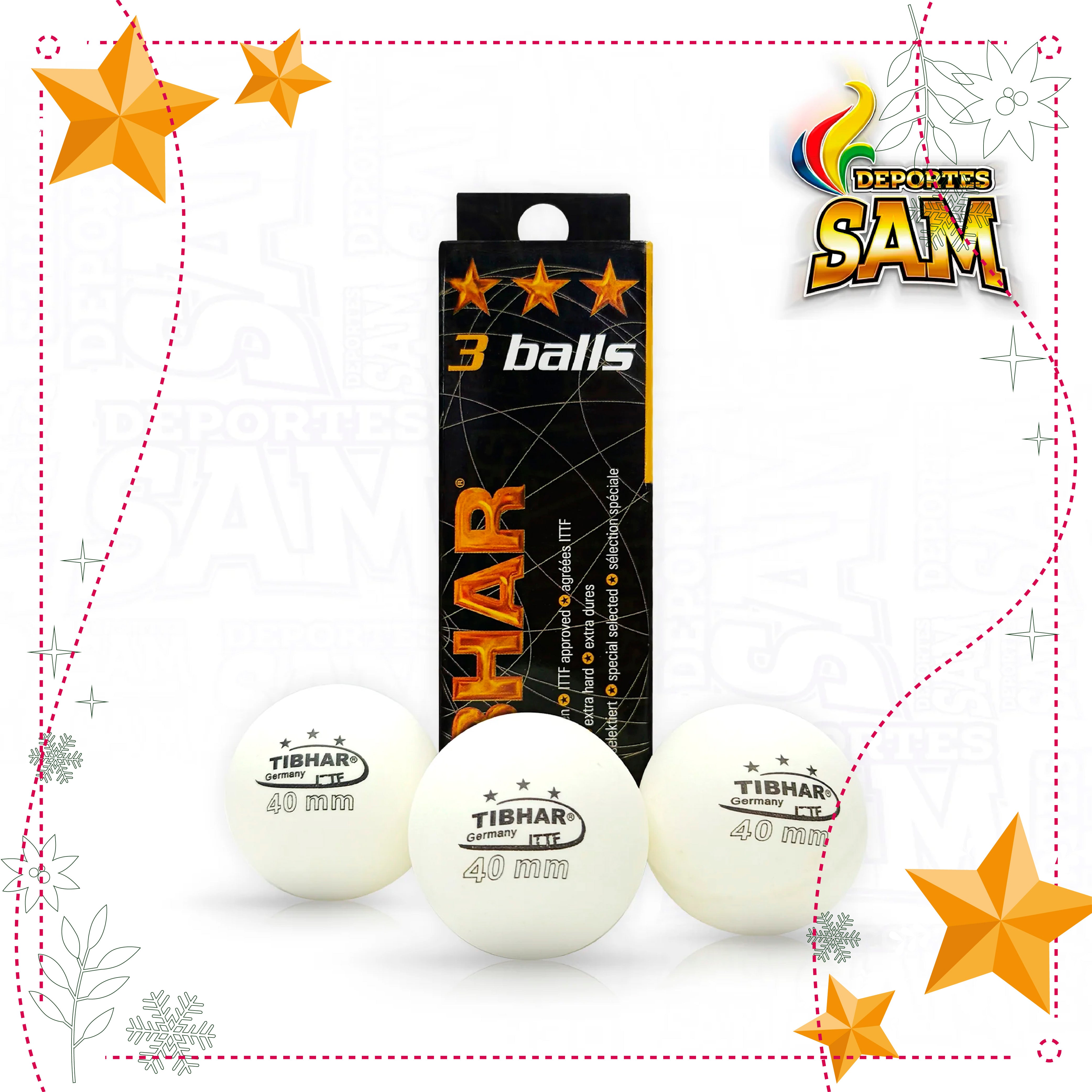 PELOTA PING PONG THIBAR X3