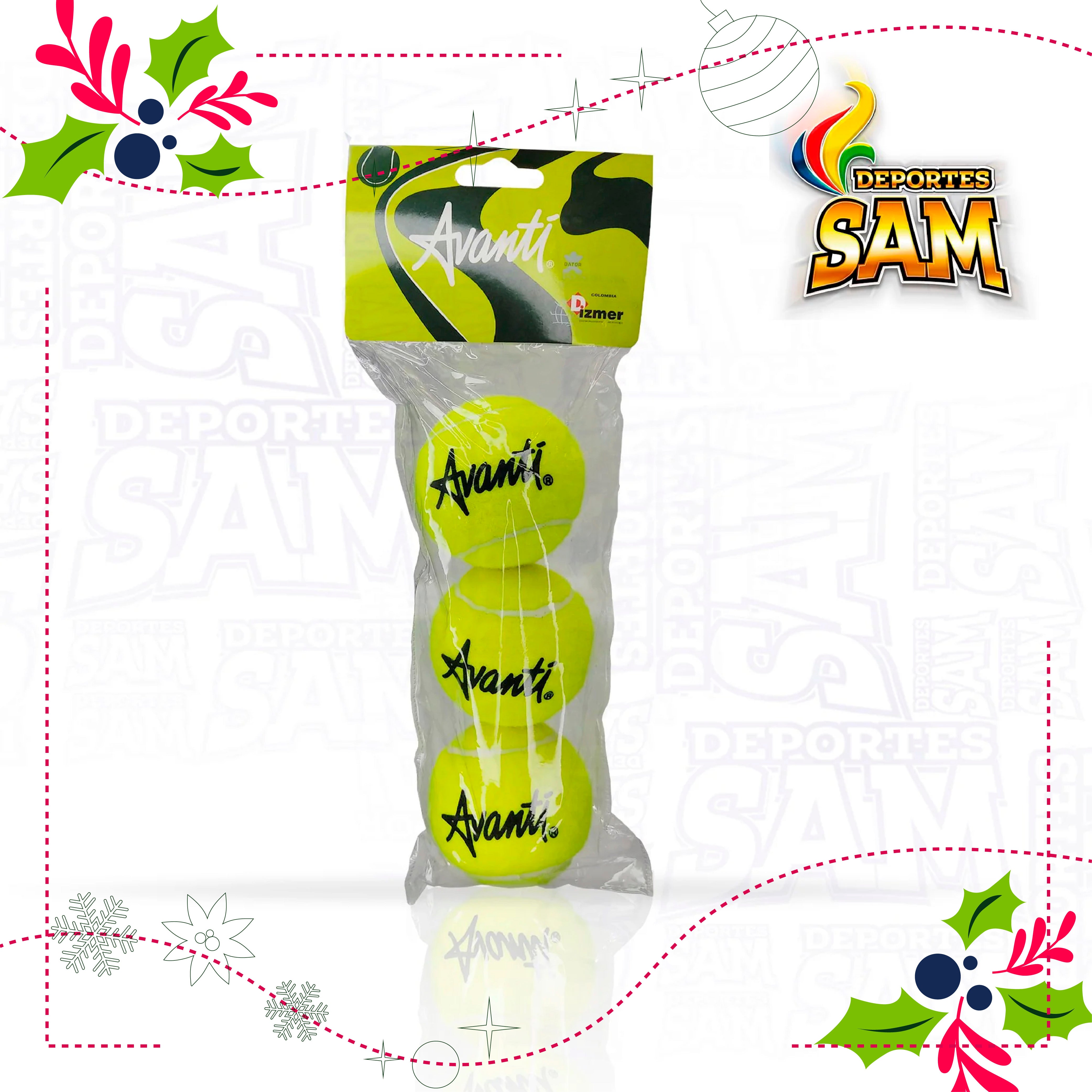 PELOTAS TENNIS AVANTI 3PCS POLYBAG+HEADCARD PACKING
