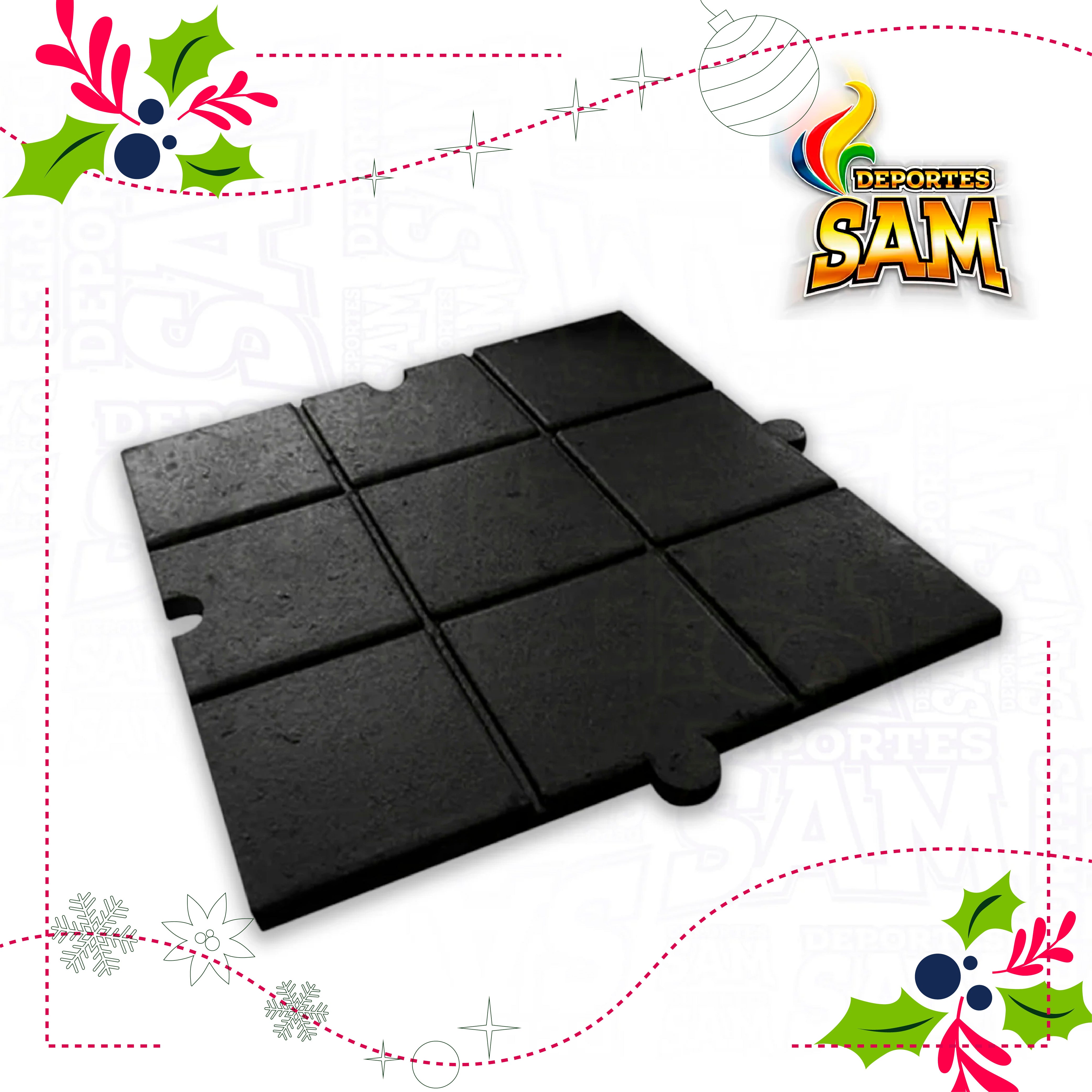 PISO DE CAUCHO 50 X 50 UNIDAD 1CM GROSOR