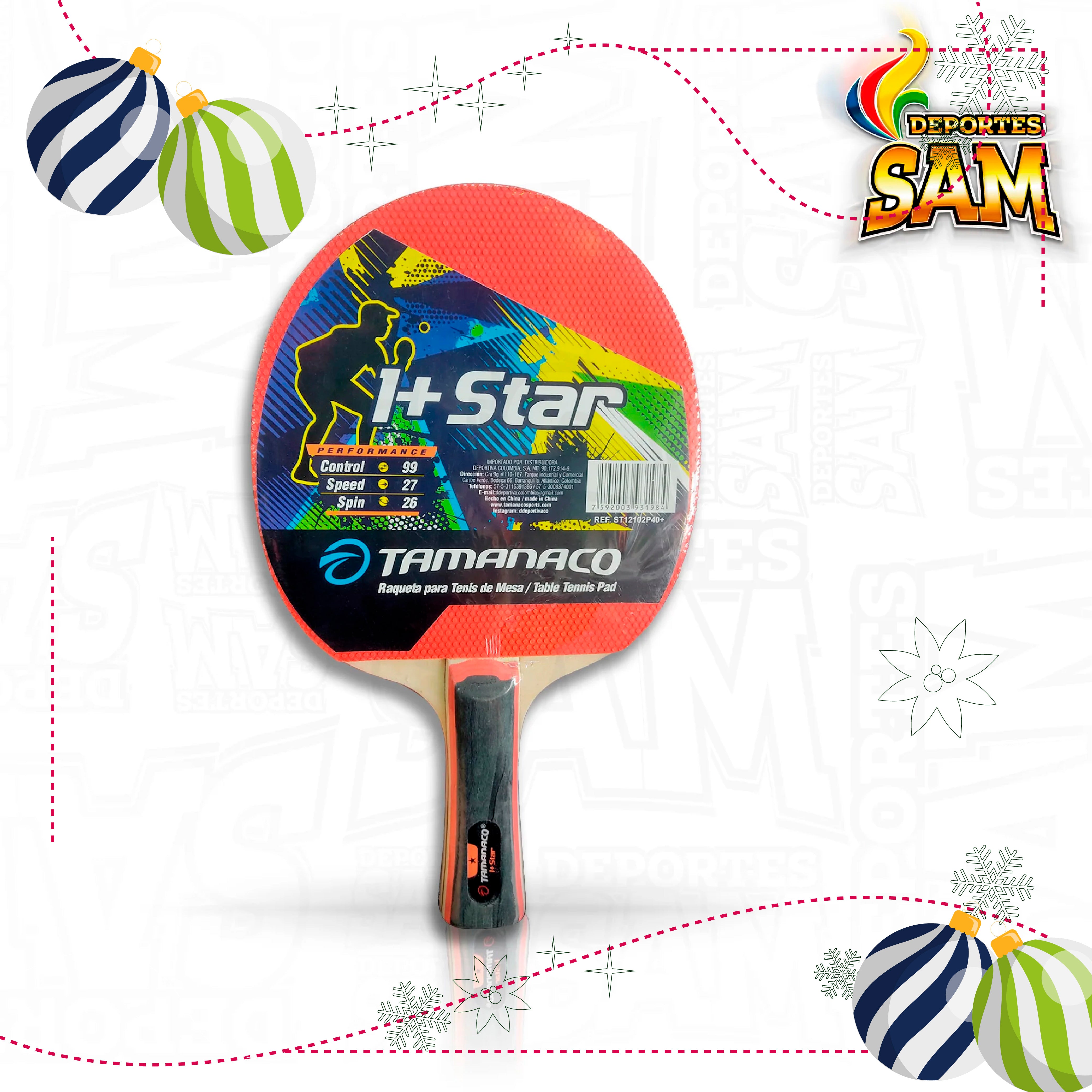 RAQUETA PING PONG 1 ESTRELLA TAMANACO