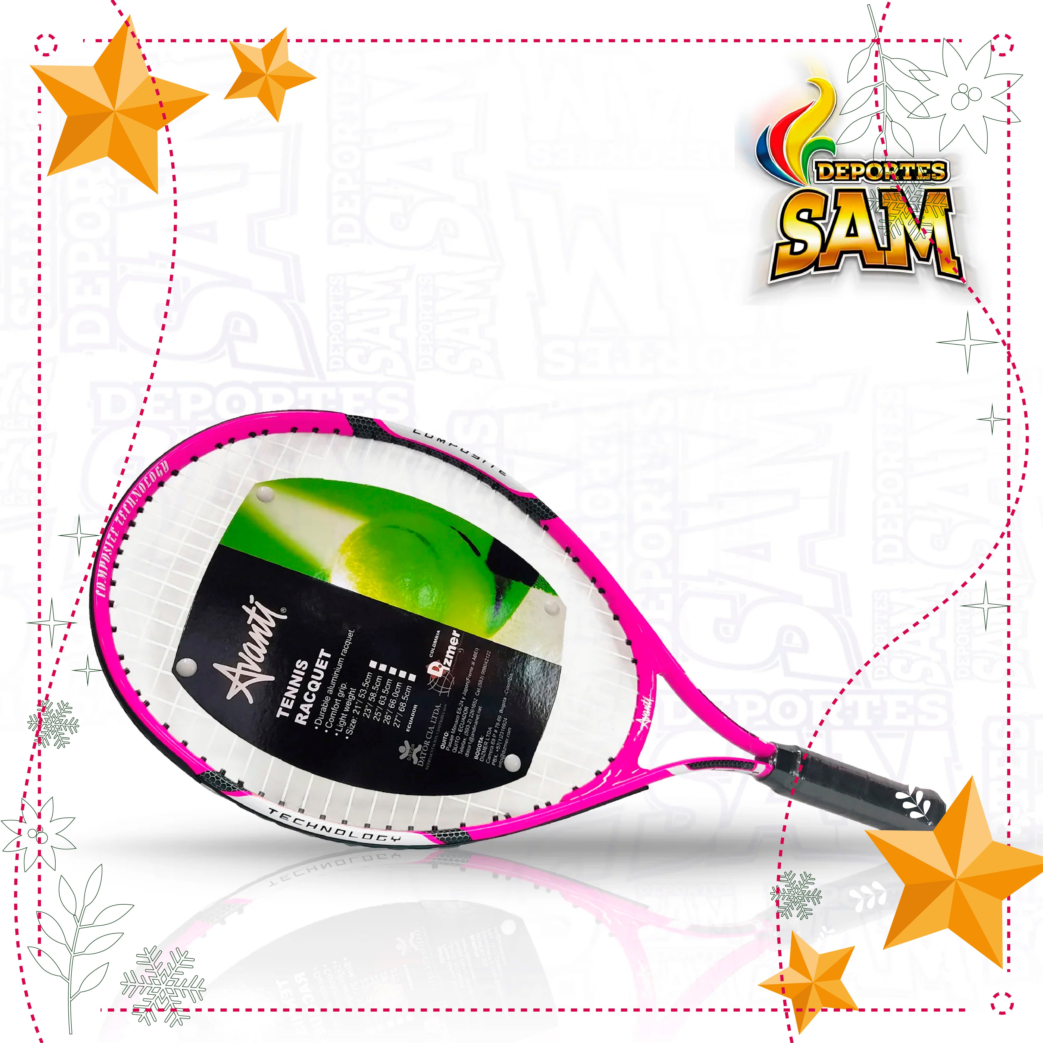 RAQUETA TENNIS  21 3/4 AVANTI COVER WITH TRANSPARENT FRONT SIDE