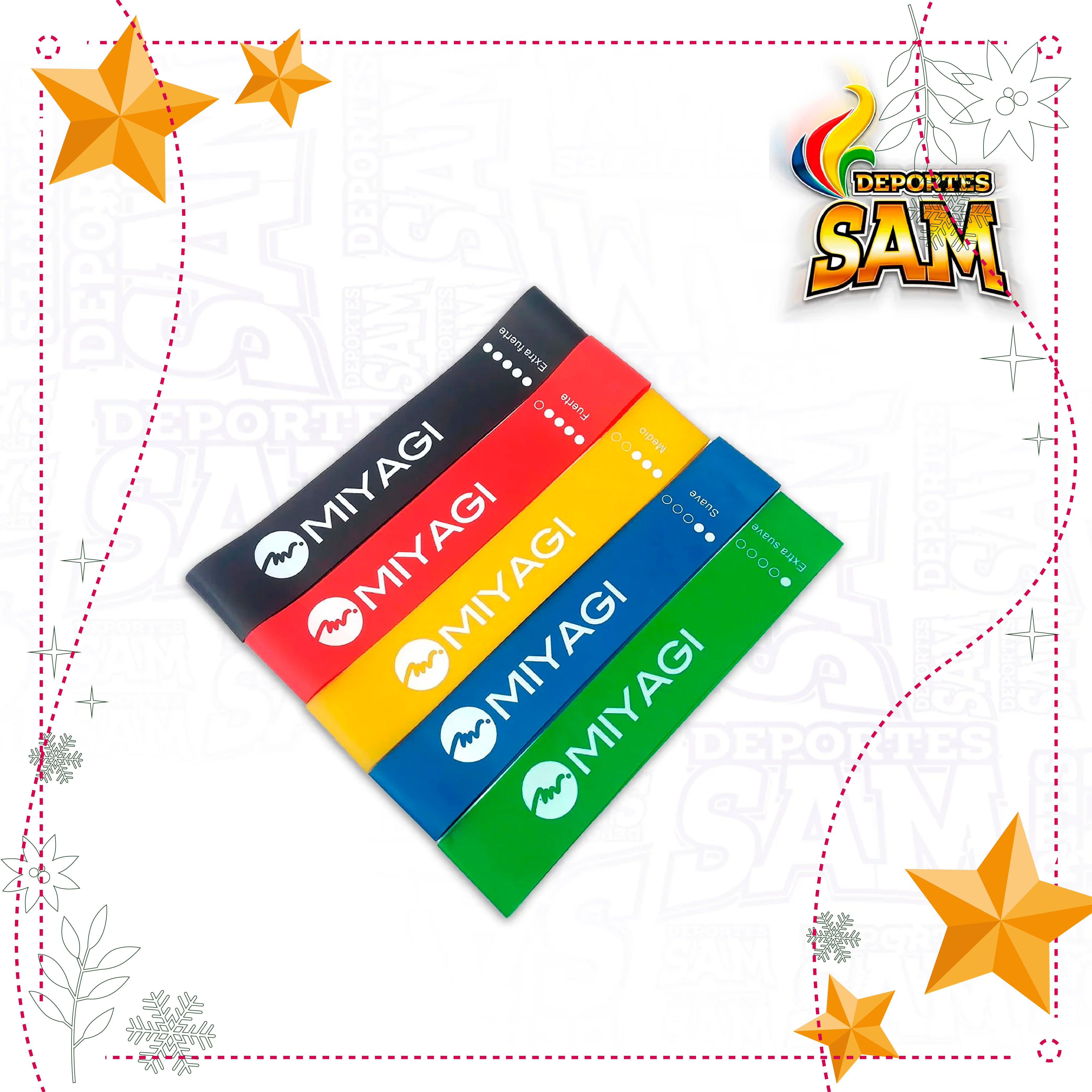 SET DE BANDAS PLANA 5 BANDAS PIERNA MIYAGI