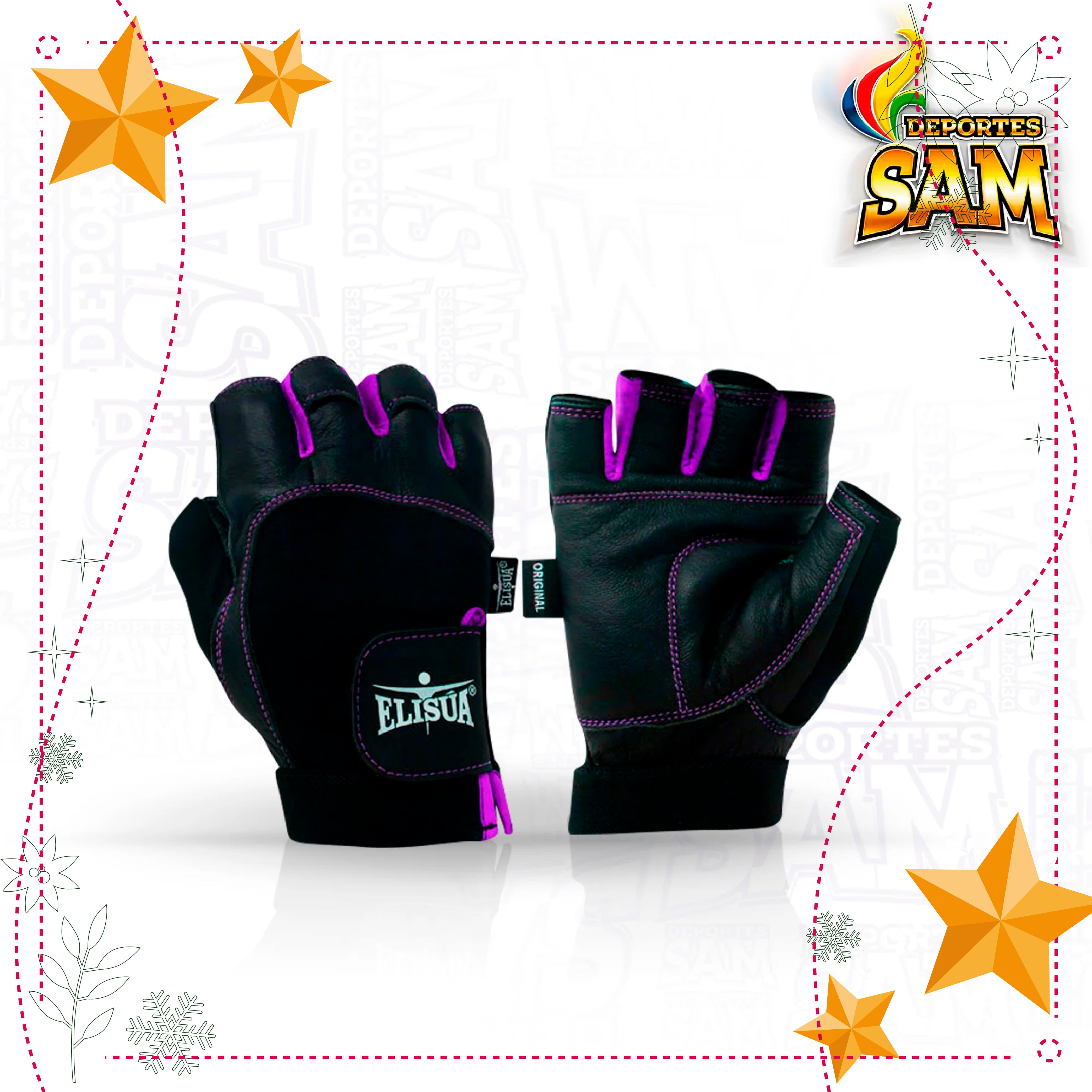 SPANDEX DAMA CORTO MORADO GUANTE ELISUA