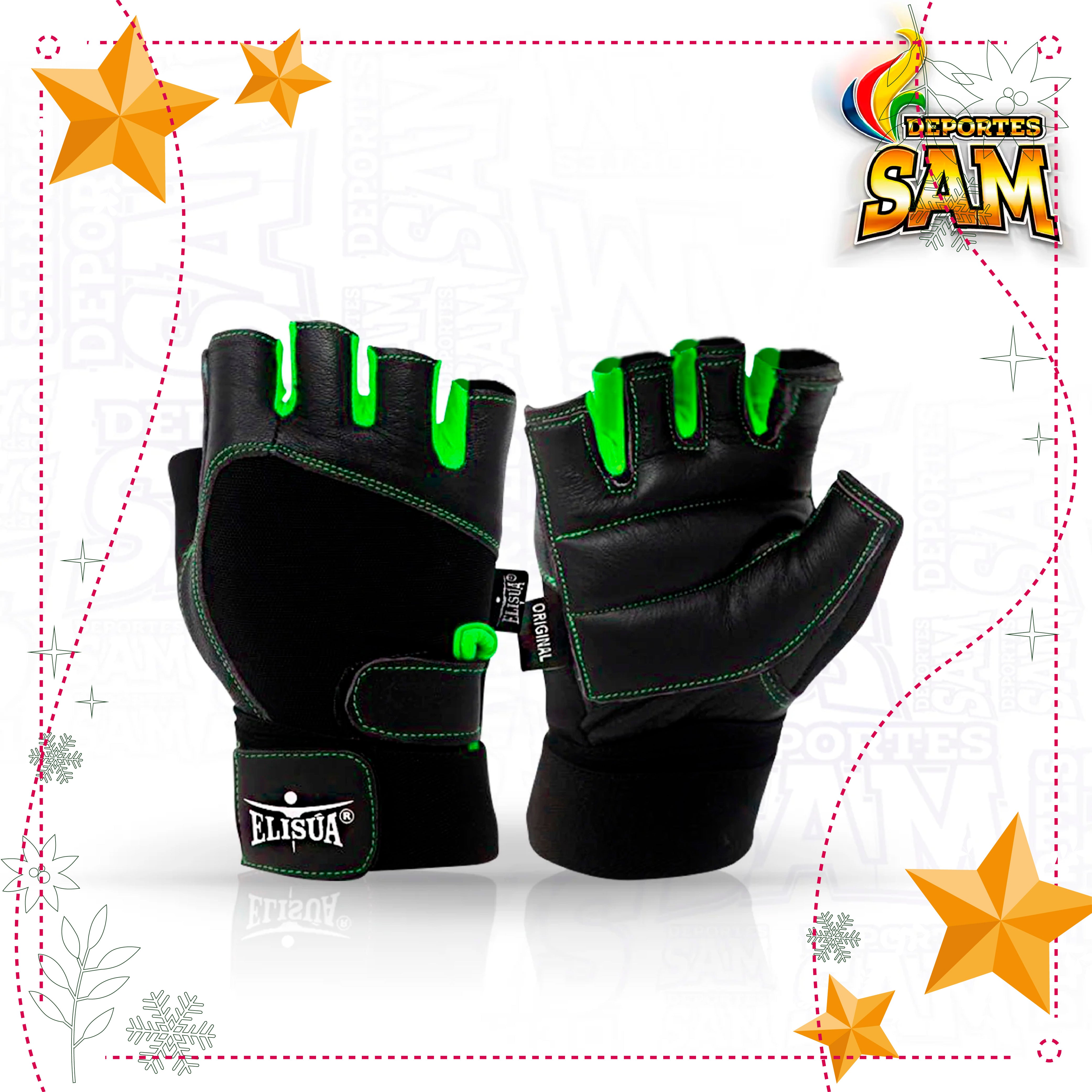 SPANDEX DAMA MUÑEQUERA VERDE GUANTE ELISUA