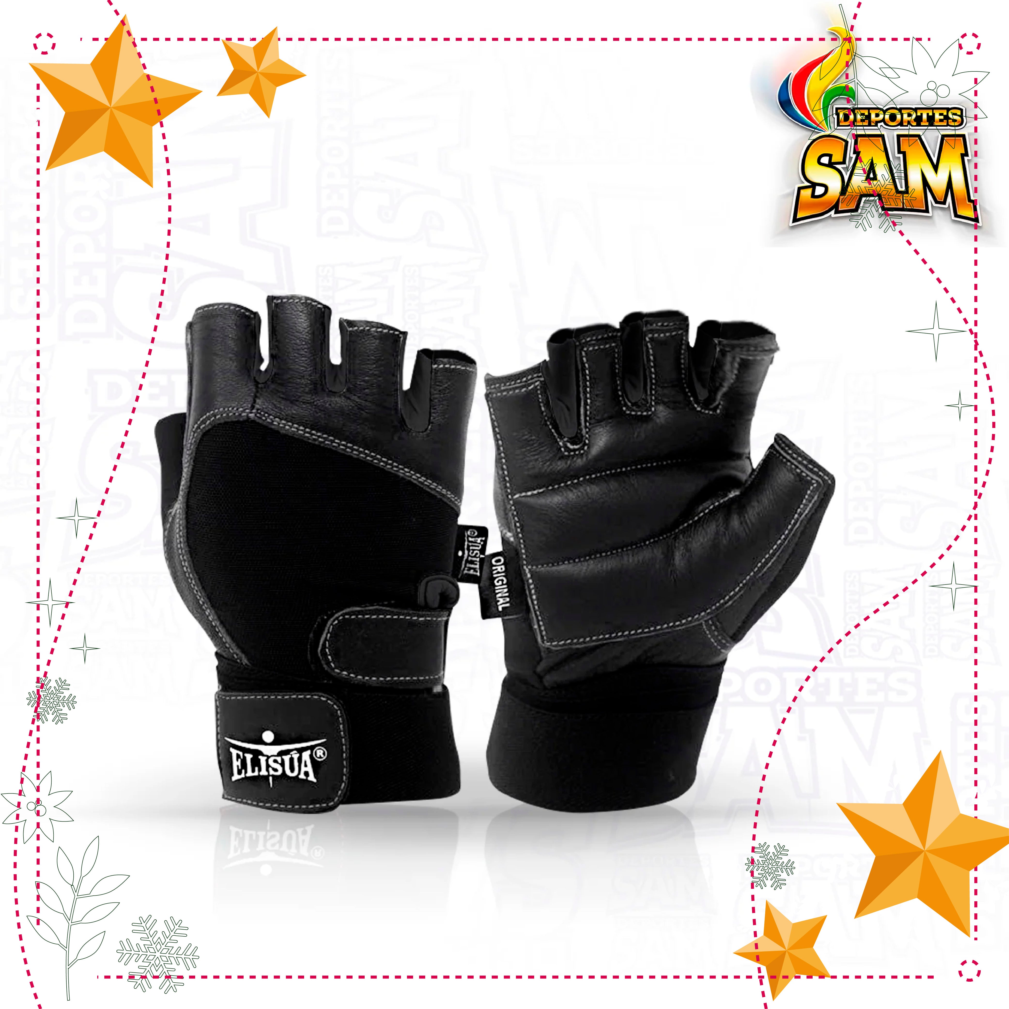 SPANDEX HOMBRE MUÑEQUERA NEGRO GUANTE ELISUA